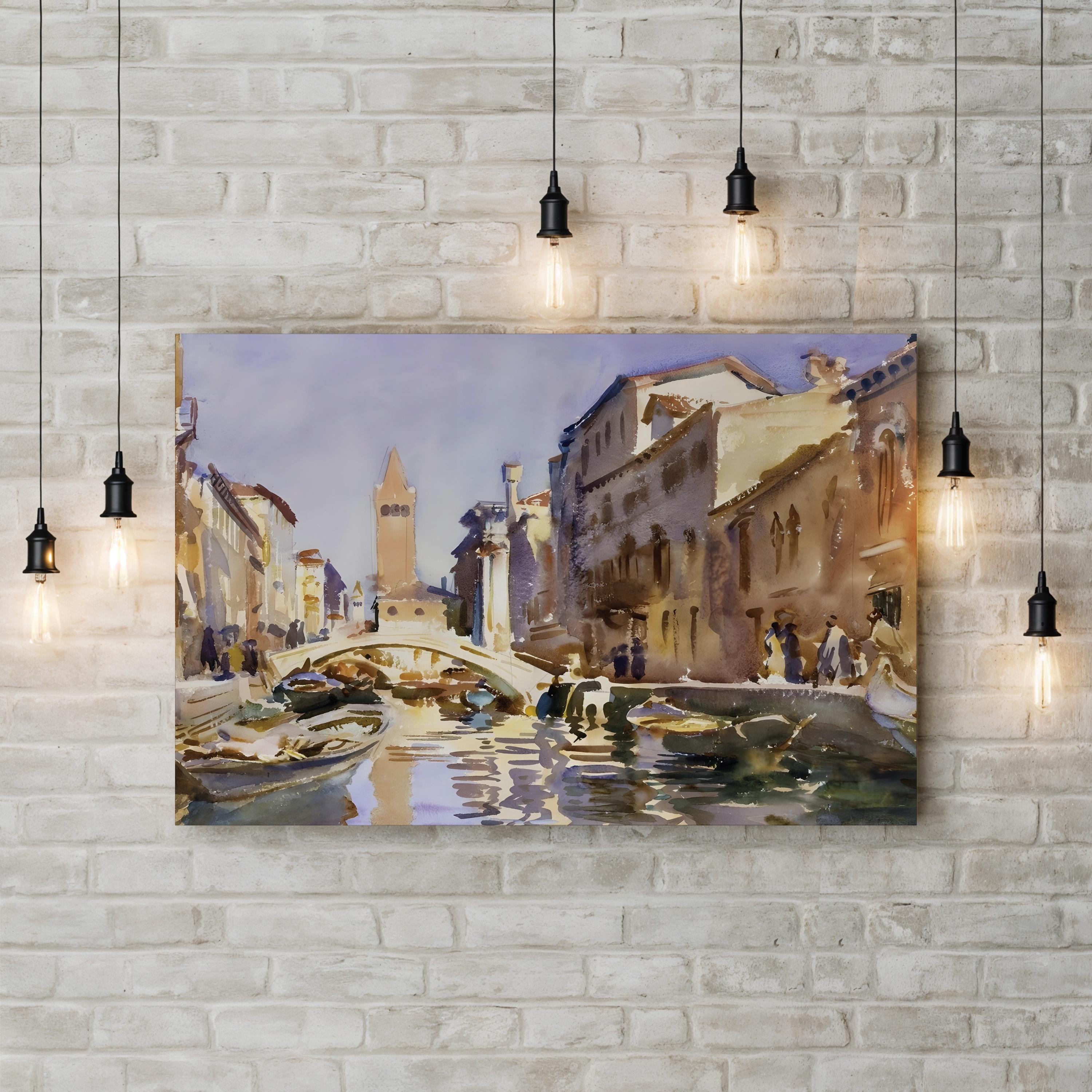 Venetian Canal Canvas Art Print: Sargent’s Venice Studies IV