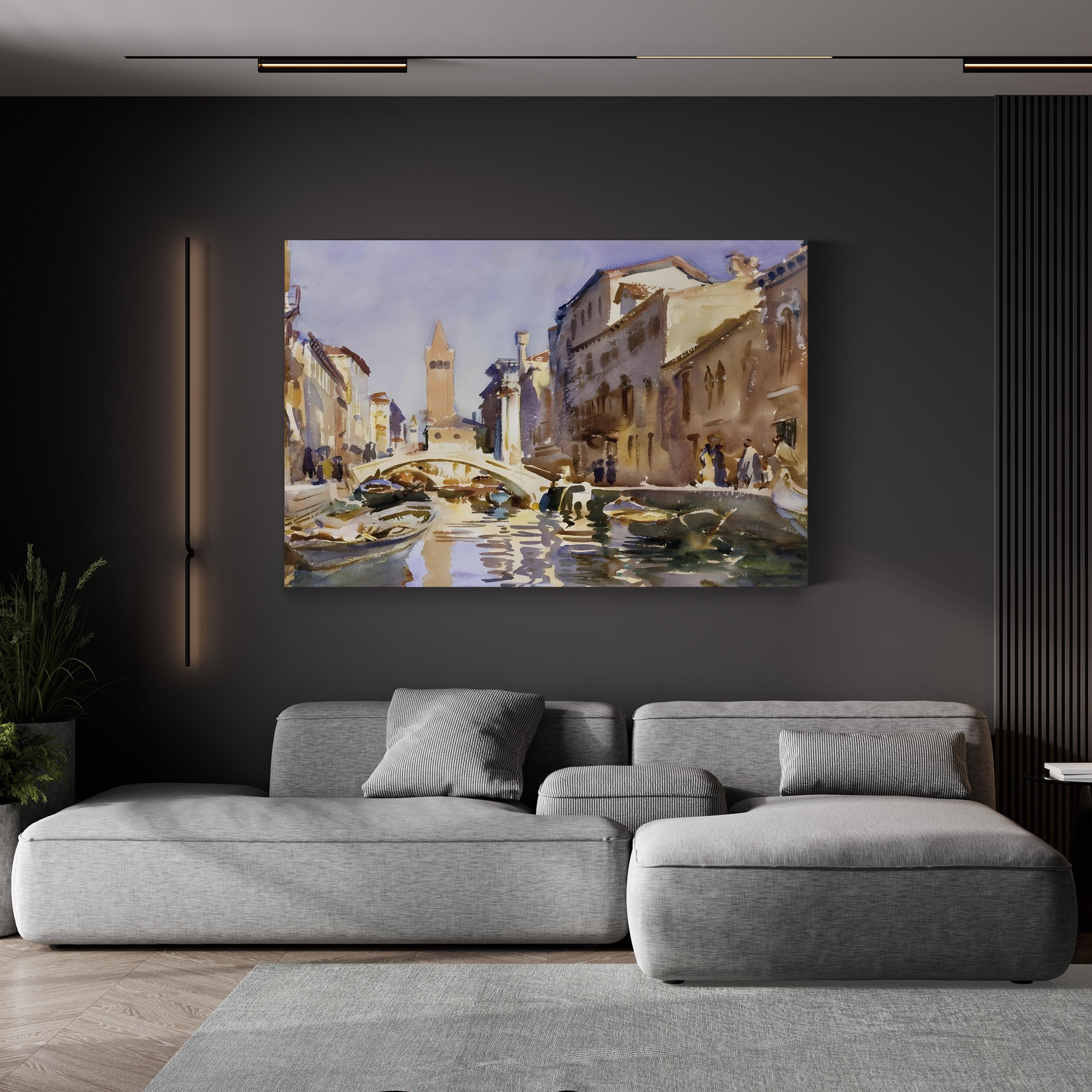 Venetian Canal Canvas Art Print: Sargent’s Venice Studies IV