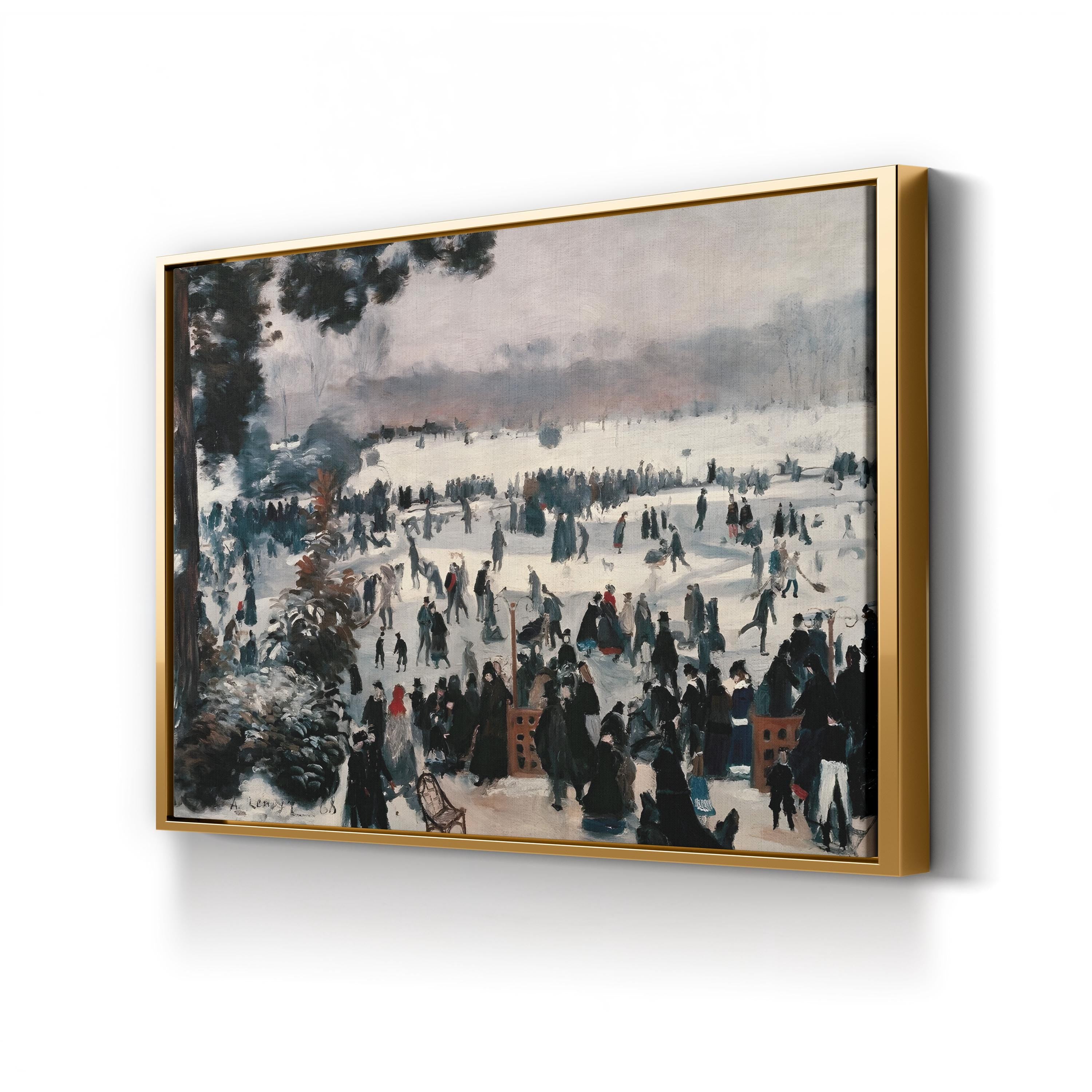 Skaters at Bois de Boulogne, 1868 – Period Illustration Wall Art | Parisian Canvas Print