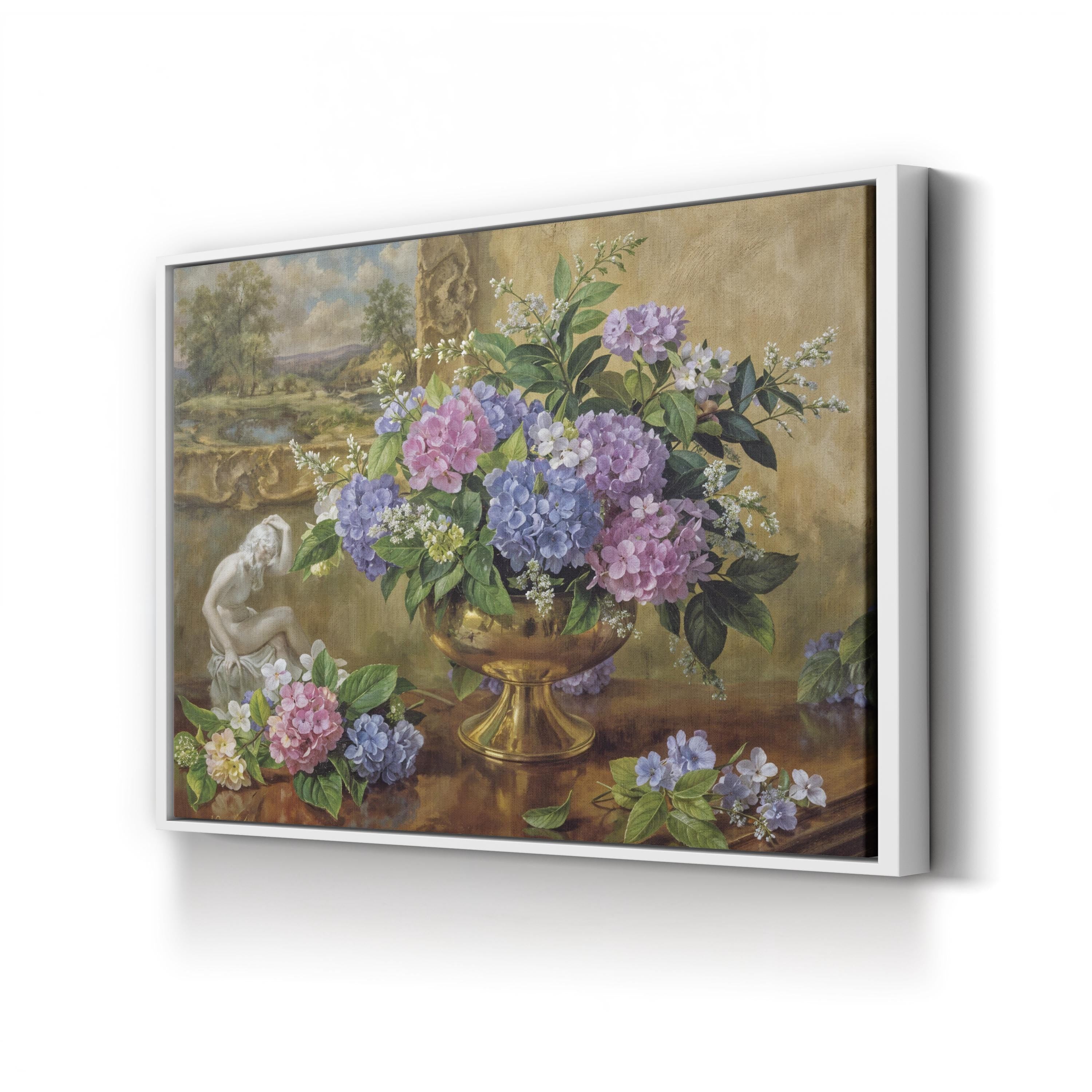 Floral Hydrangeas and Lilacs Still Life II Canvas Wall Art by Albert Williams