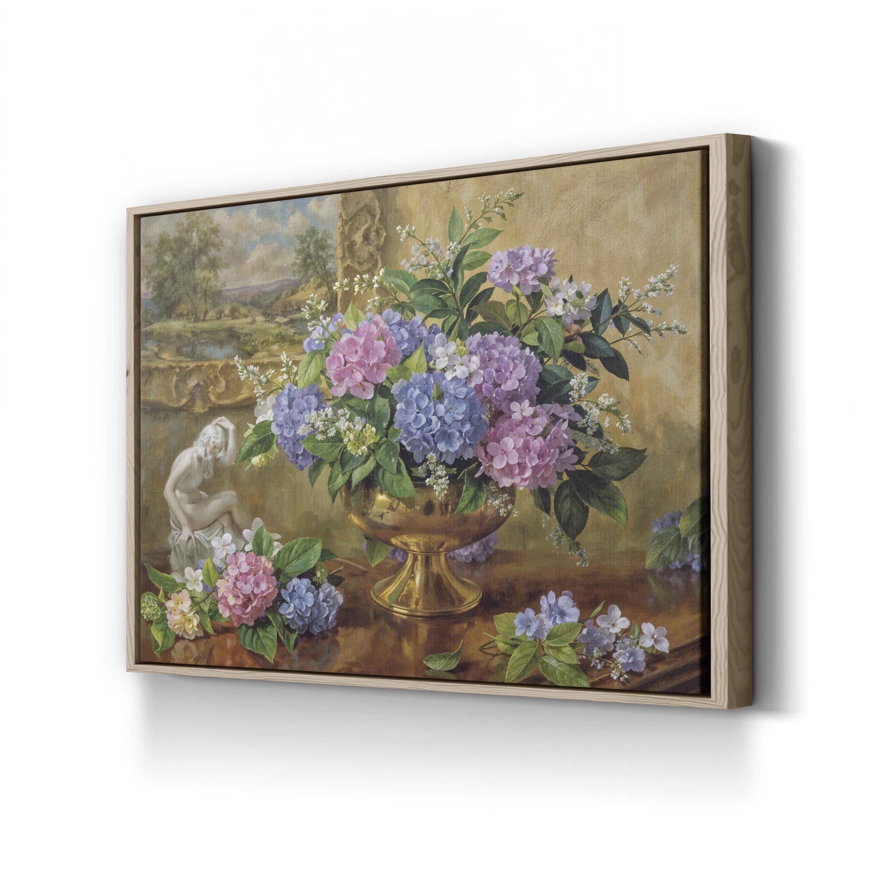 Floral Hydrangeas and Lilacs Still Life II Canvas Wall Art by Albert Williams