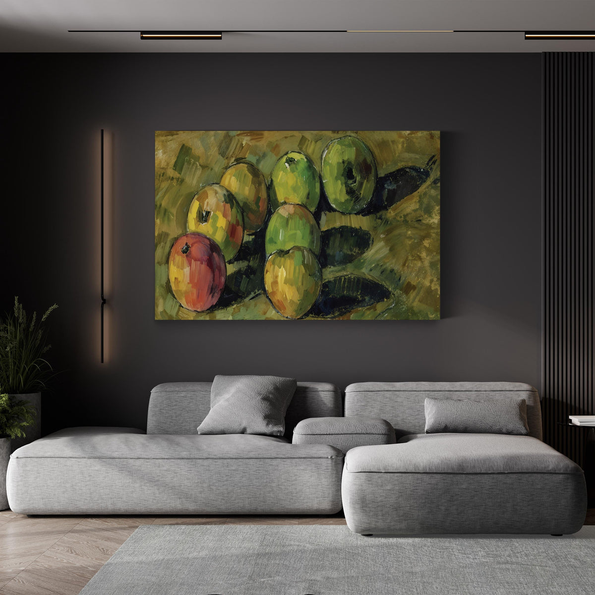 Still Life With Apples by Paul Cézanne canvas print, gallery canvas angled view
