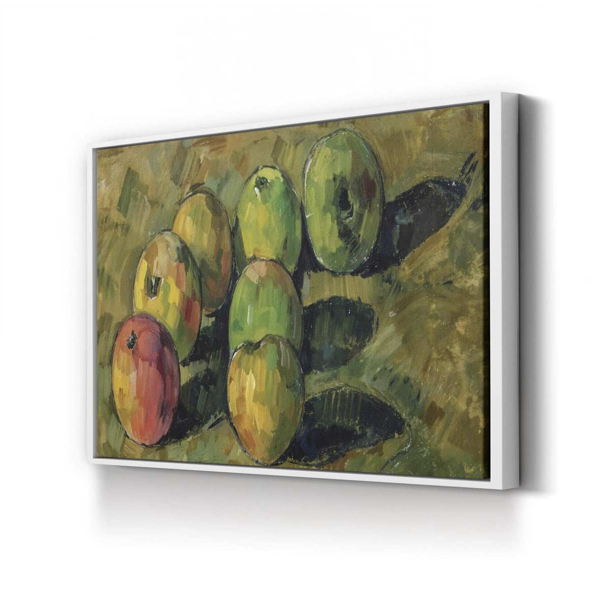 Still Life With Apples by Paul Cézanne canvas print in white frame