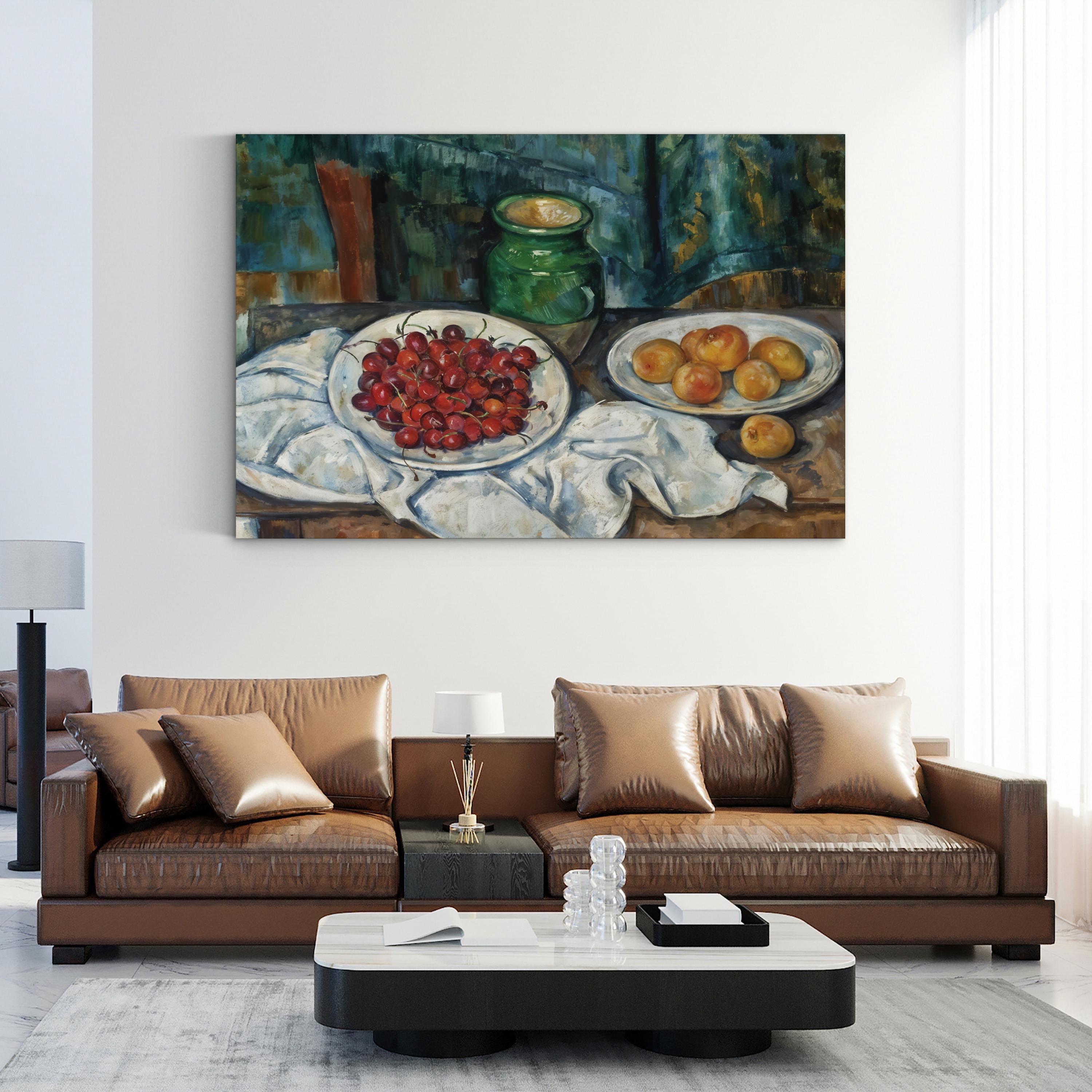 Still Life With Cherries And Peaches, Classical Post-Impressionist  1885–87 Wall Art by Paul Cezanne