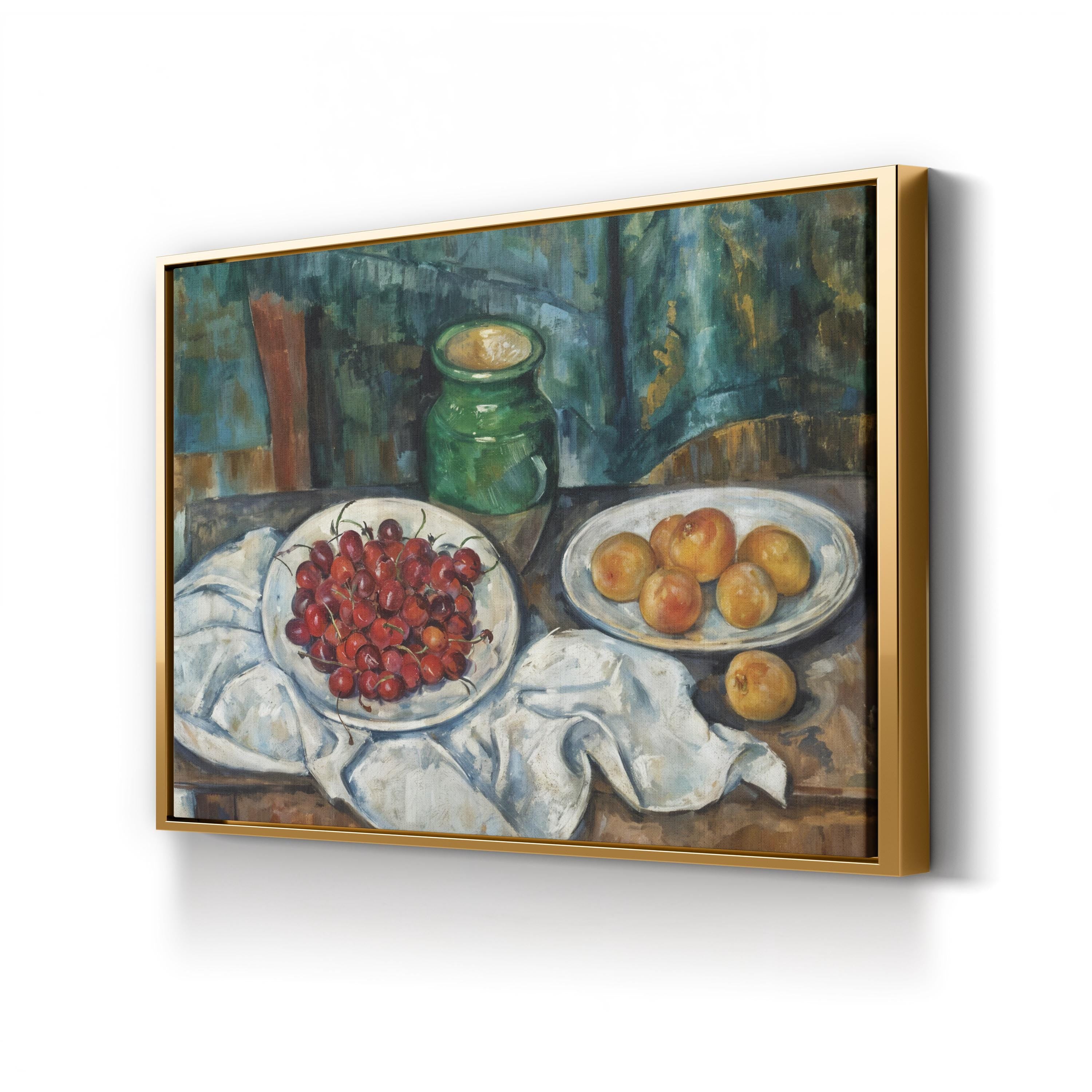 Still Life With Cherries And Peaches, Classical Post-Impressionist  1885–87 Wall Art by Paul Cezanne