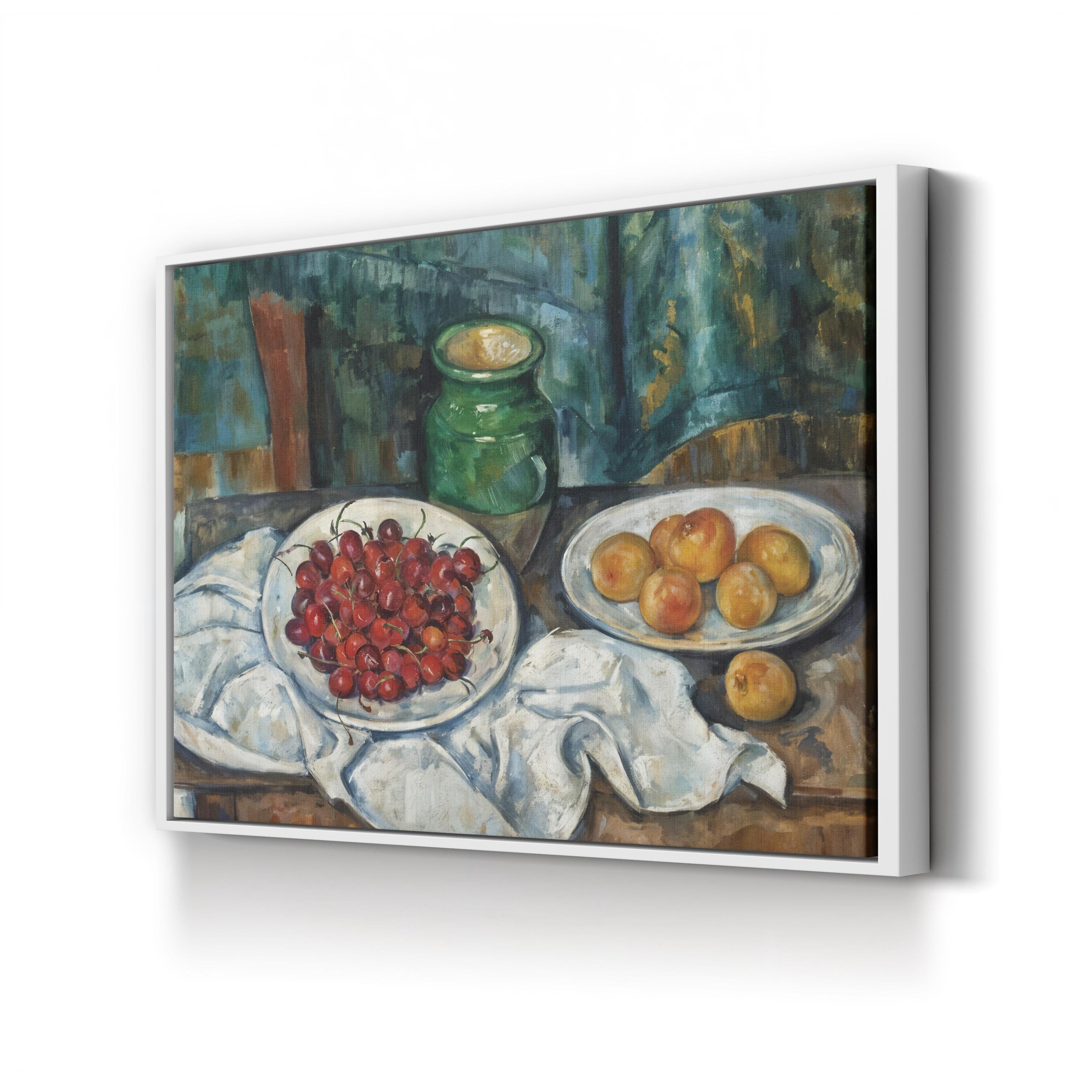 Still Life With Cherries And Peaches, Classical Post-Impressionist  1885–87 Wall Art by Paul Cezanne