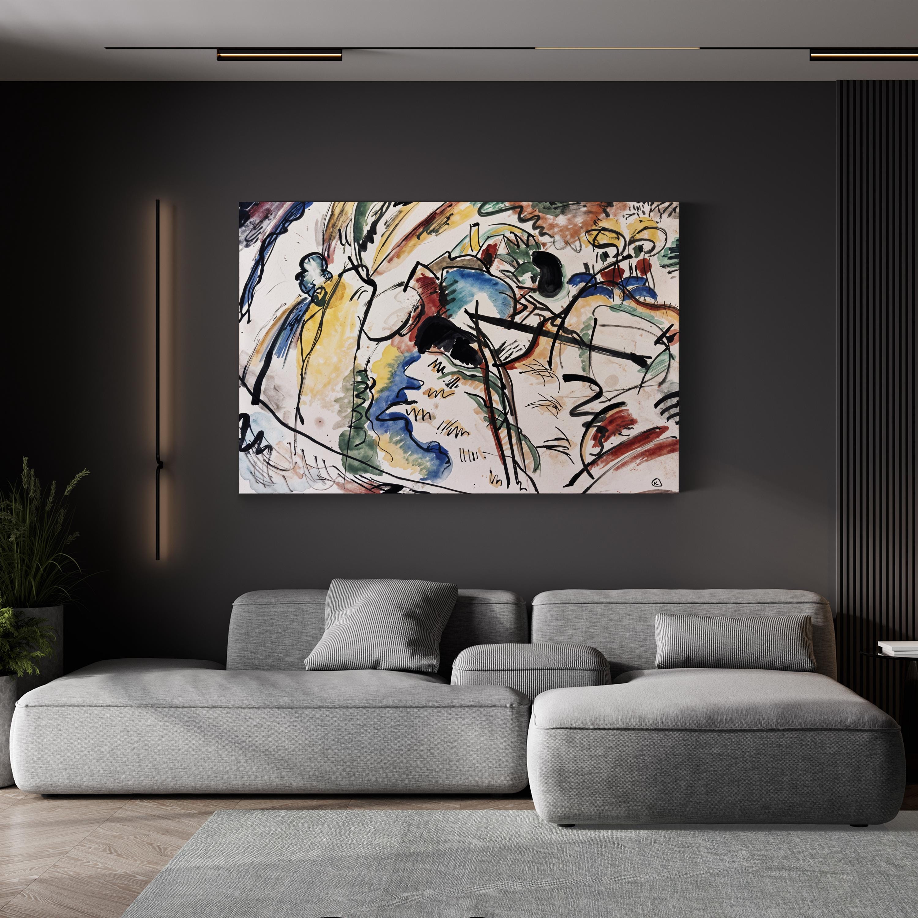 1960 After Wassily Kandinsky “Improvisation” Offset Lithograph Print Wall Art
