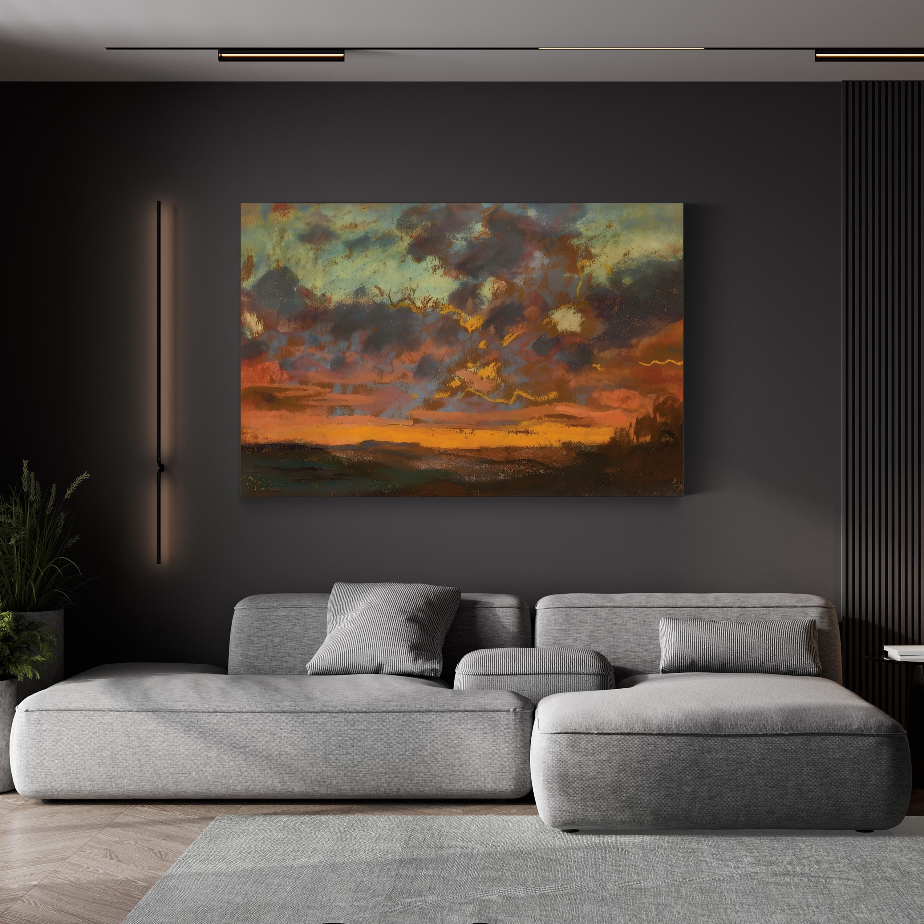 Sunset, 1868 Canvas Print – Claude Monet Impressionist Landscape Wall Art