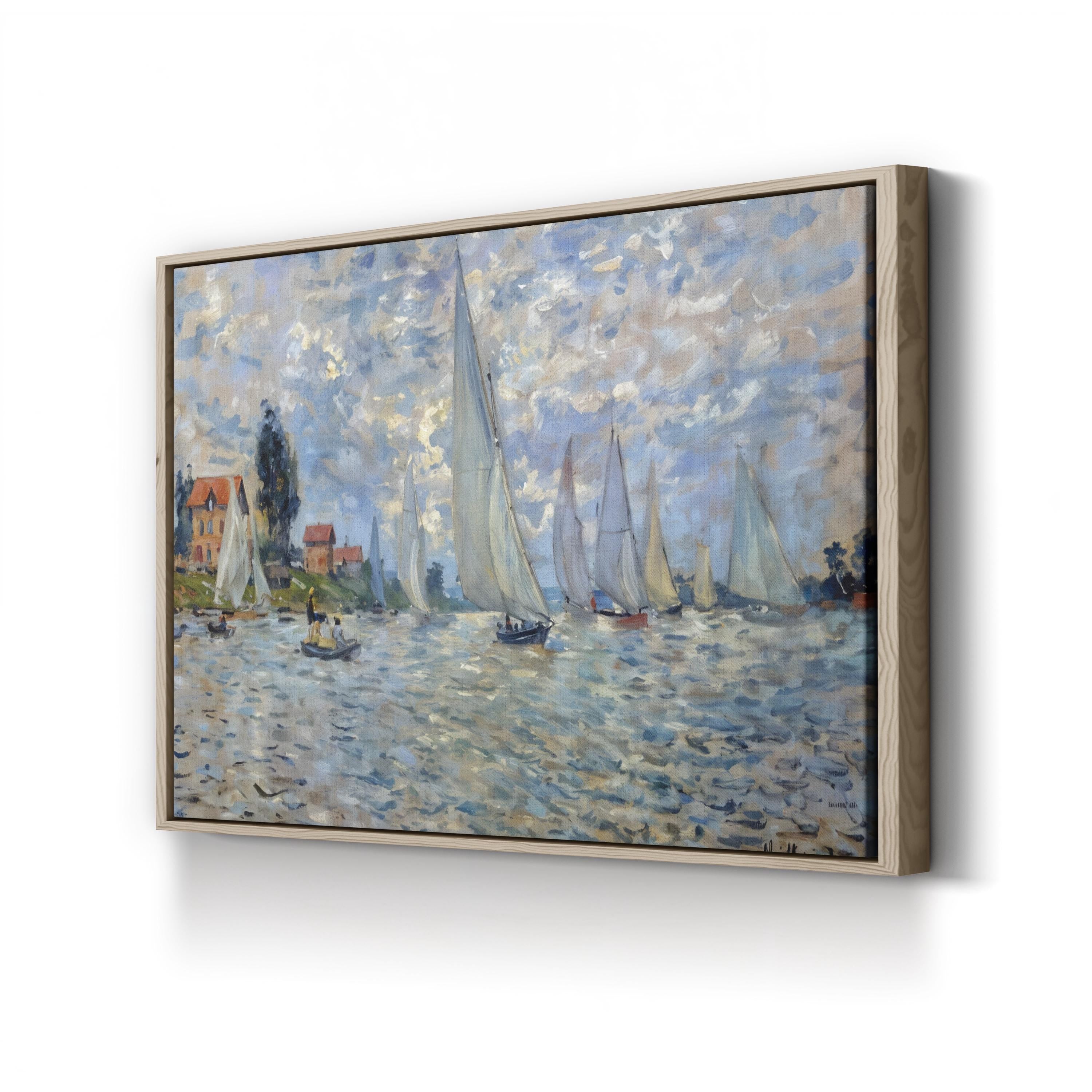 The Boats or Regatta at Argenteuil Wall Art by Claude Monet – Impressionist Nautical Seascape Canvas