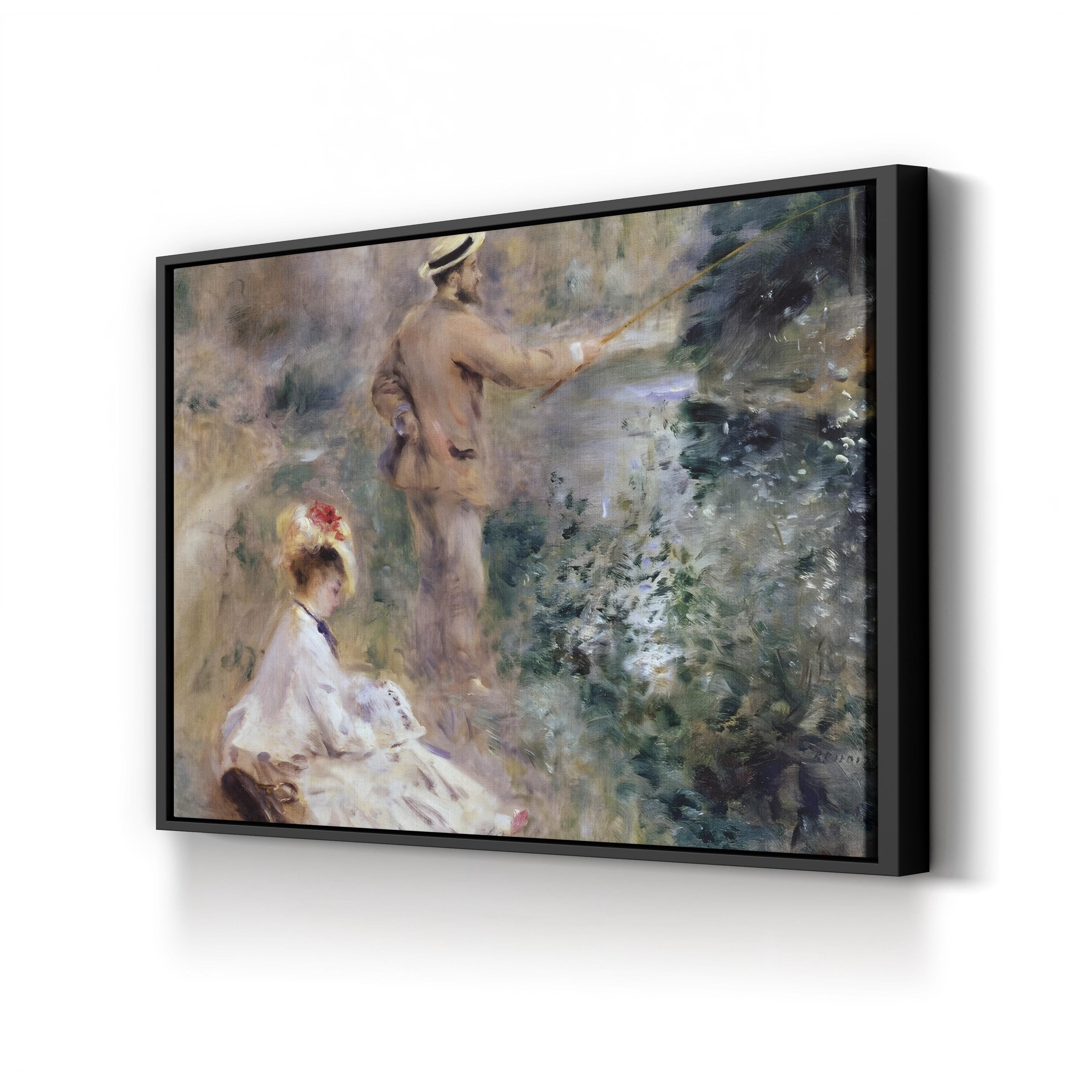 The Fisherman (Le Pêcheur), 1874 by Pierre-Auguste Renoir canvas print in a black frame