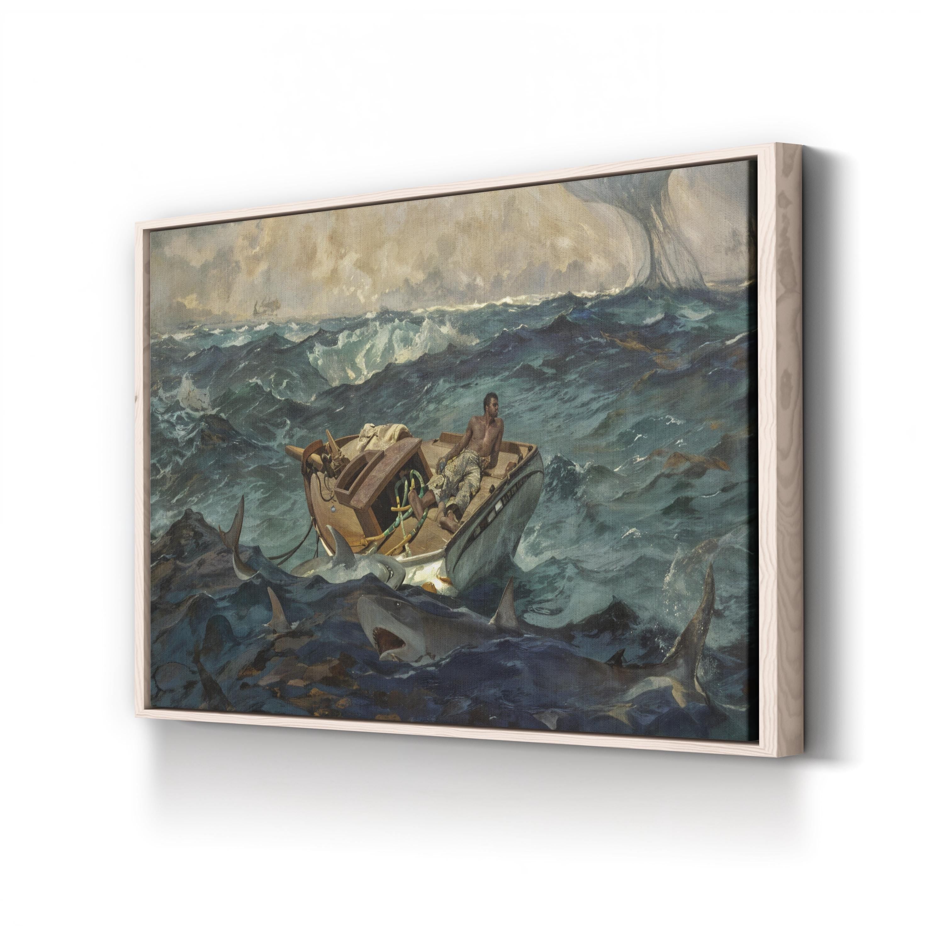 The Gulf Stream, c. 1899 by Winslow Homer canvas print in natural frame