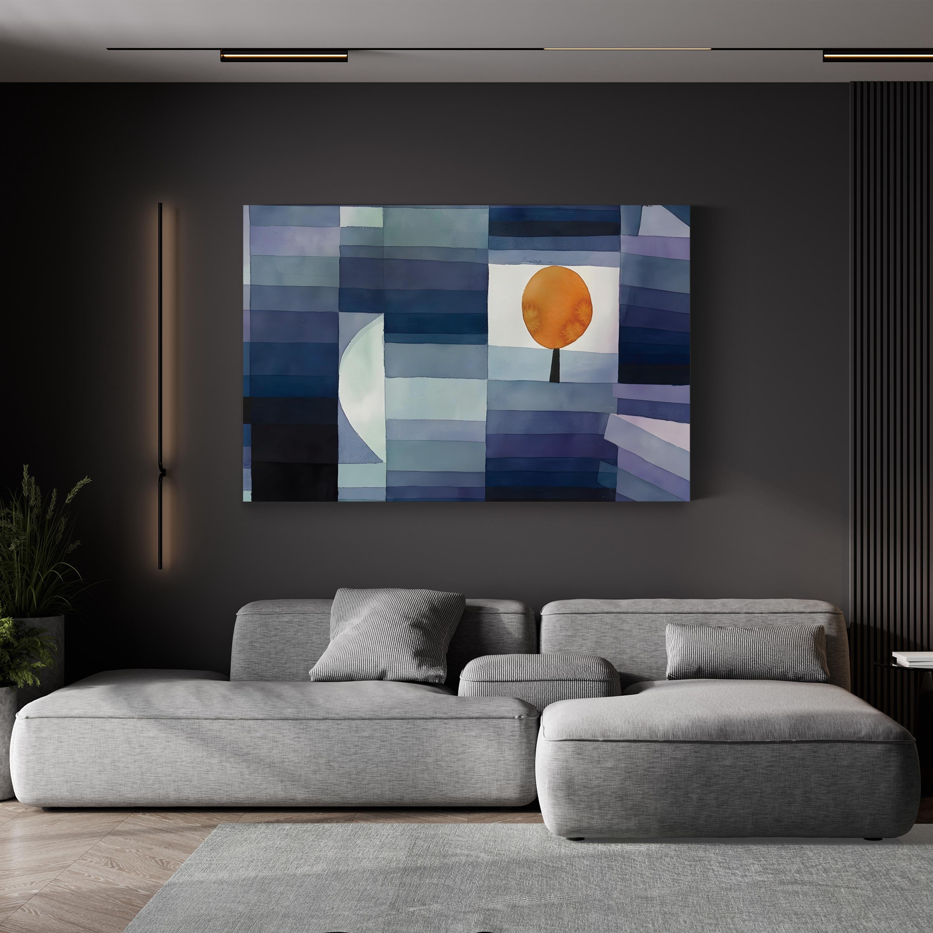 The Harbinger of Autumn, c. 1922 by Paul Klee canvas print displayed in a living room