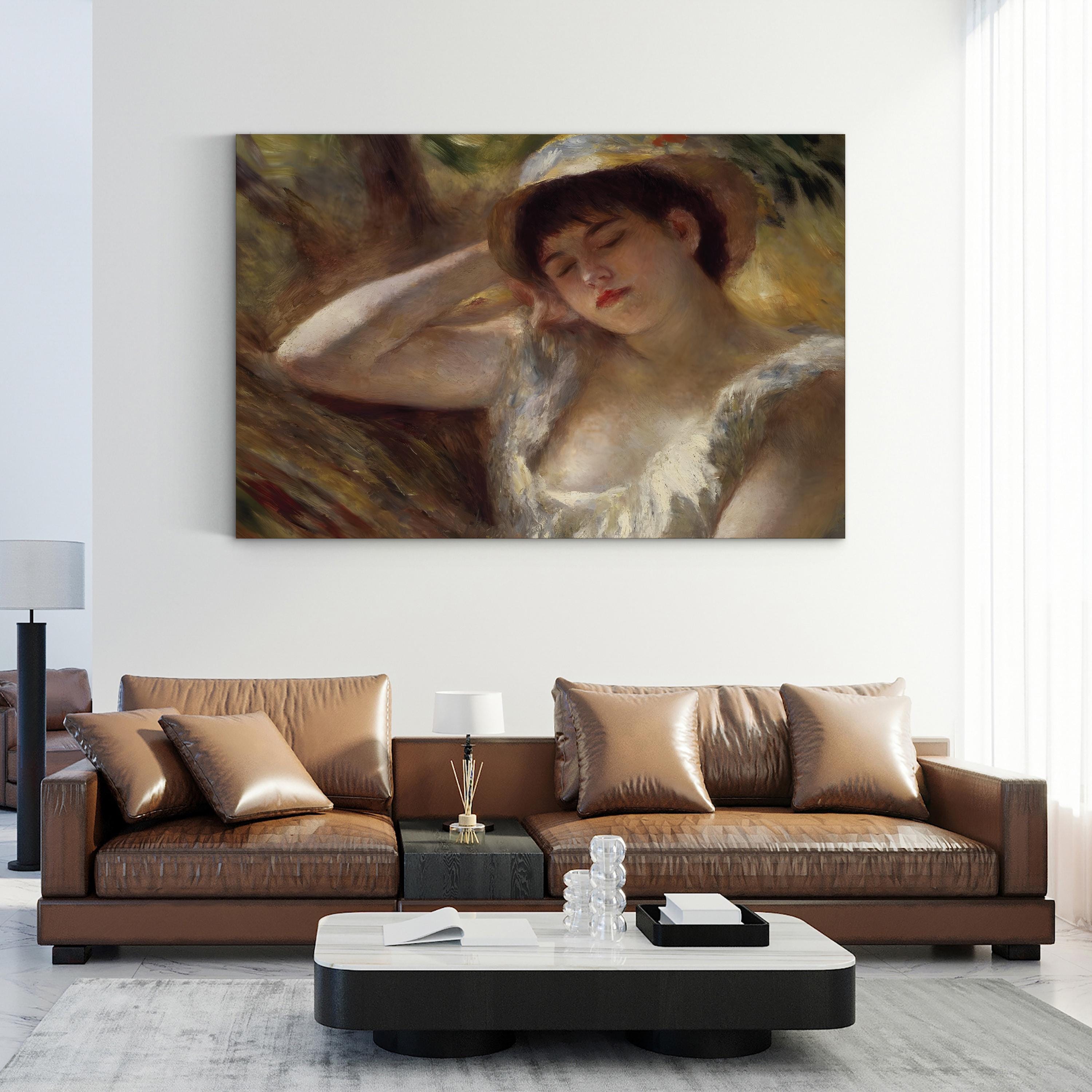 The Sleeper, 1880 Vintage Canvas Print – Pierre-Auguste Renoir Woman Portrait
