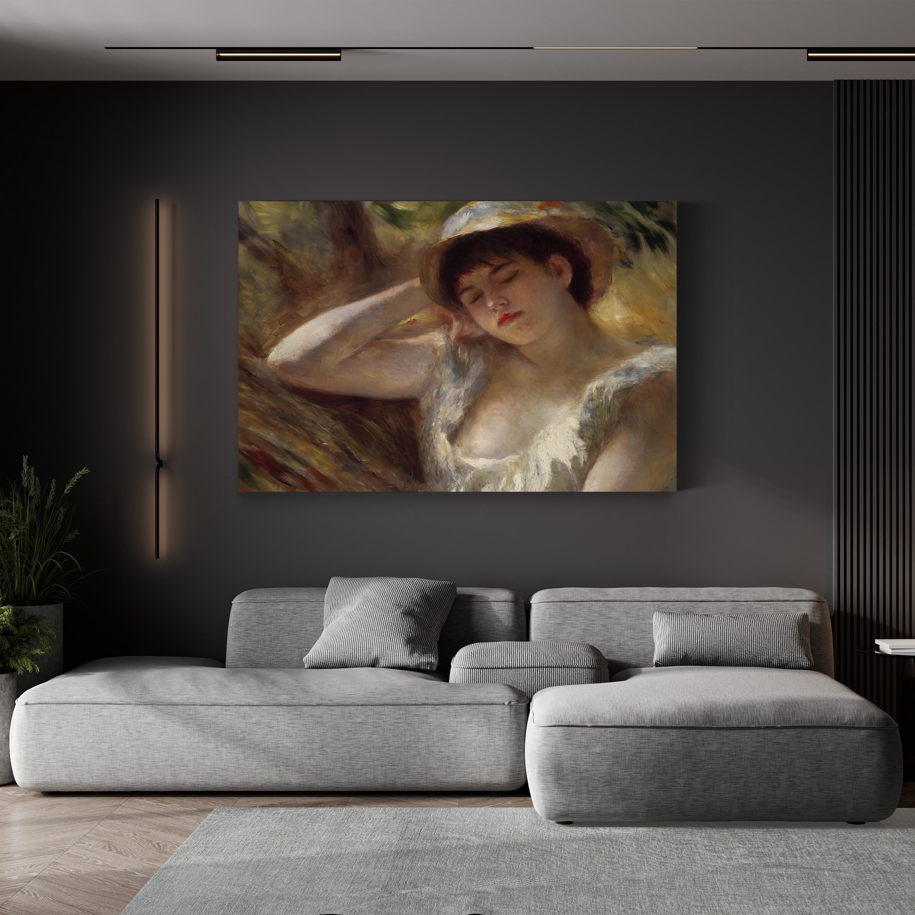The Sleeper, 1880 Vintage Canvas Print – Pierre-Auguste Renoir Woman Portrait