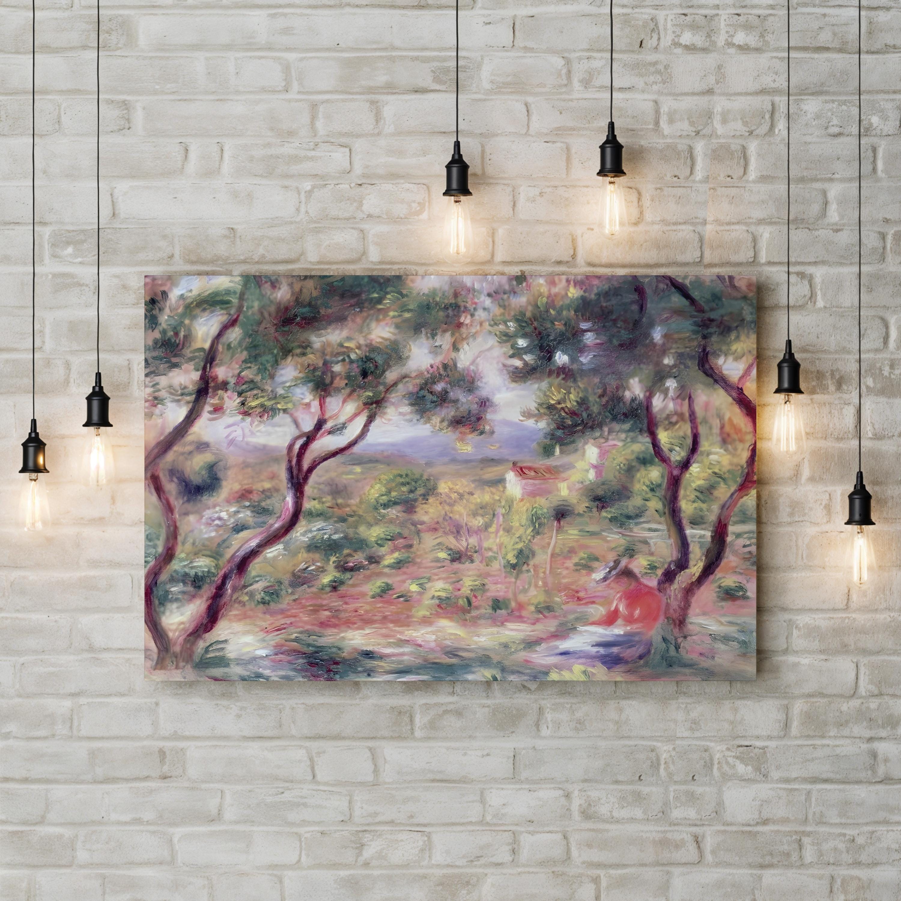 The Vines at Cagnes, 1906 Wall Art by Pierre-Auguste Renoir – Impressionist French Vineyard Canvas Print