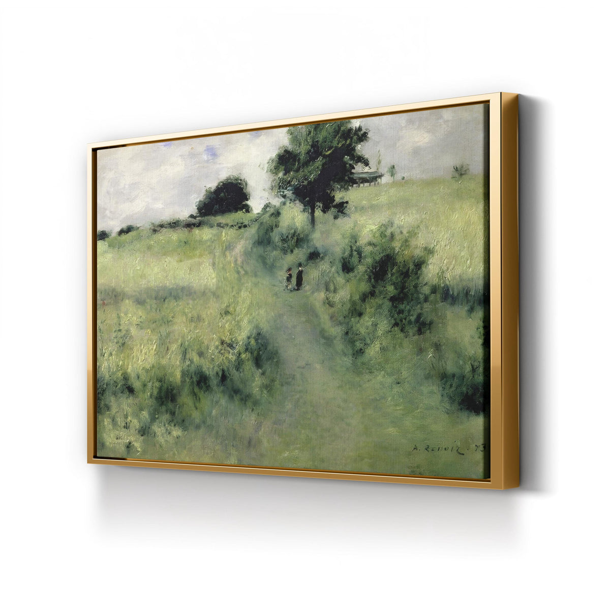 Meadow Path, c. 1873 by Pierre-Auguste Renoir canvas print in Gold Framed Canvas