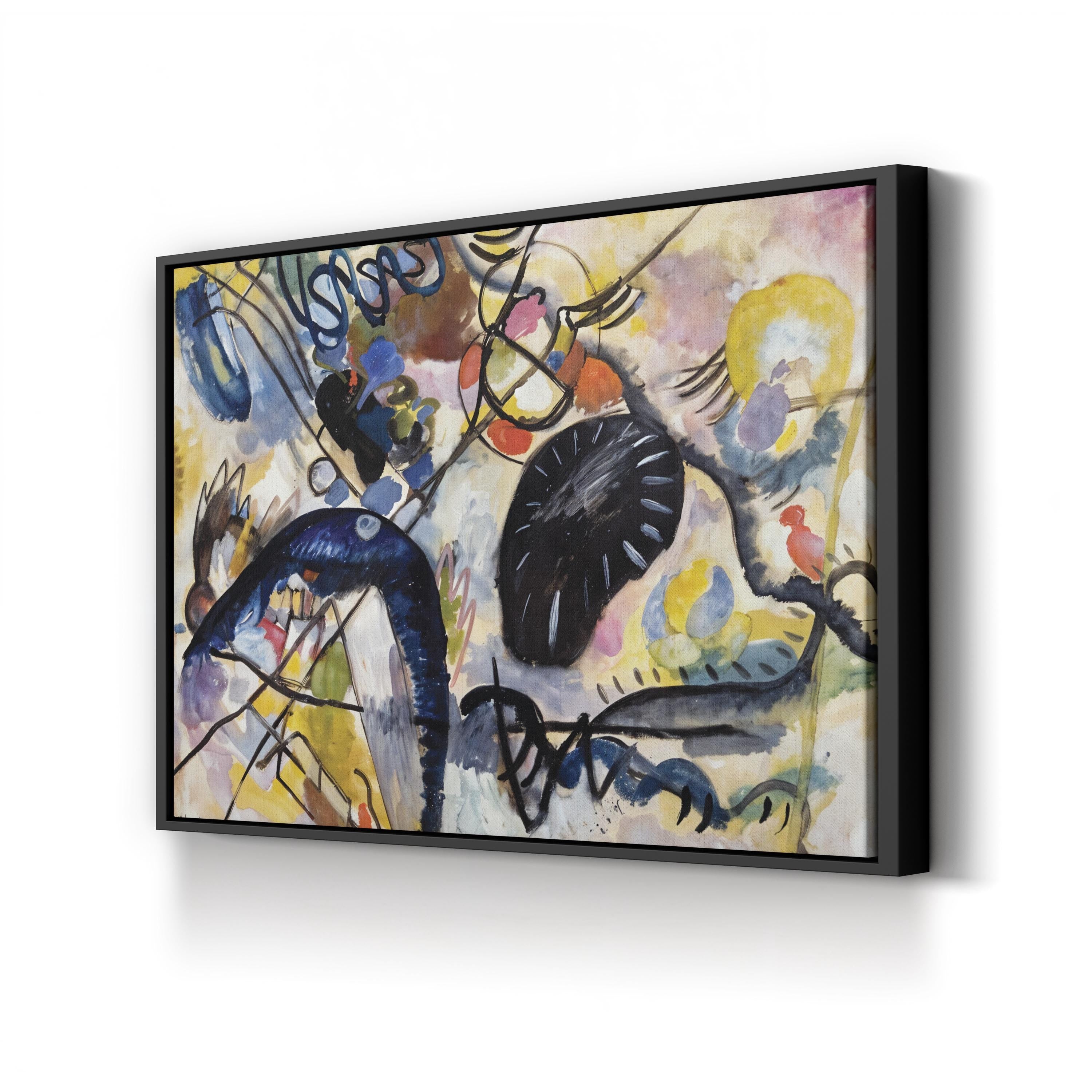 Picture with a Black Arch by Wassily Kandinsky canvas print in black frame