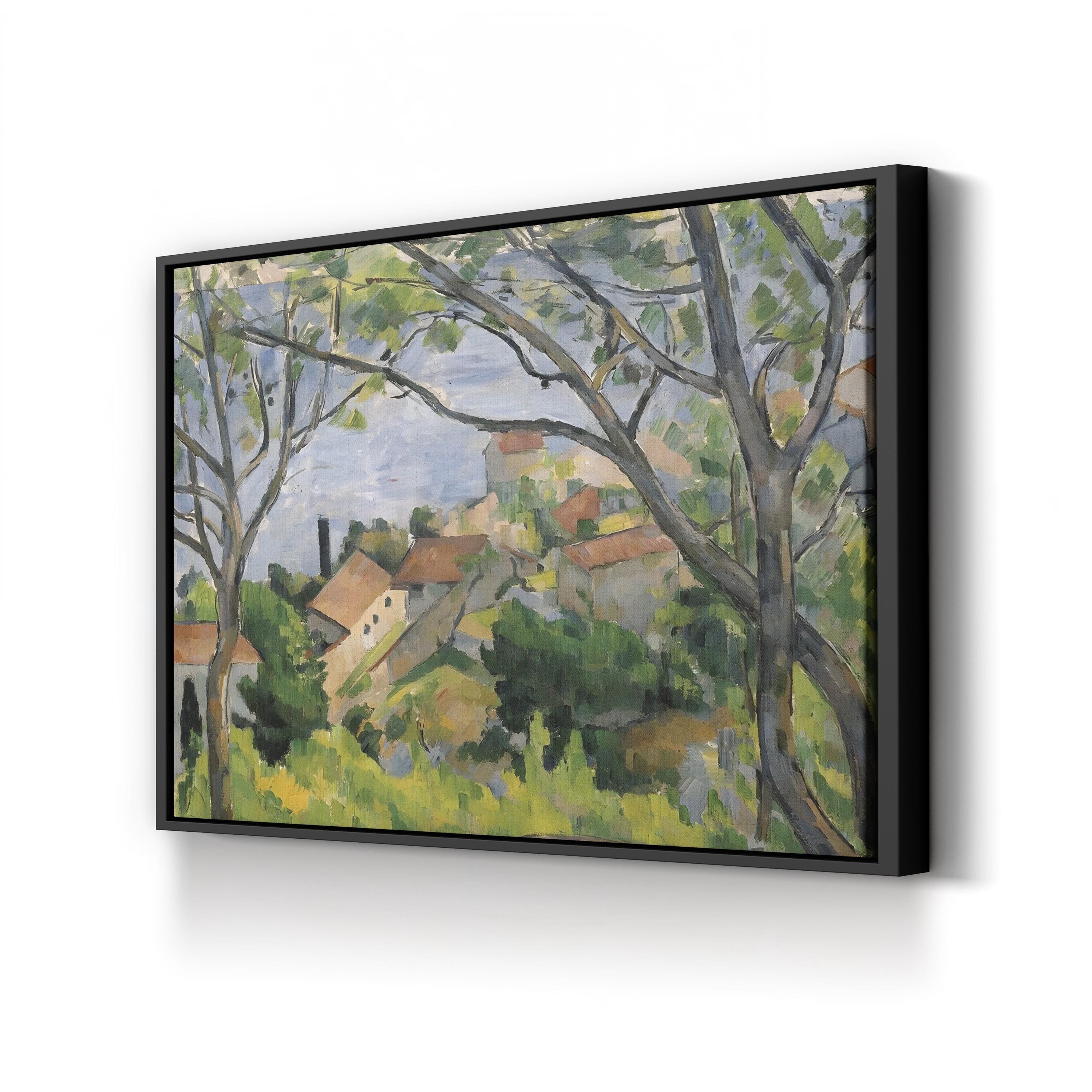 View of L’Estaque Through the Trees, 1879 Wall Art by Paul Cézanne | Post-Impressionist Provence Landscape