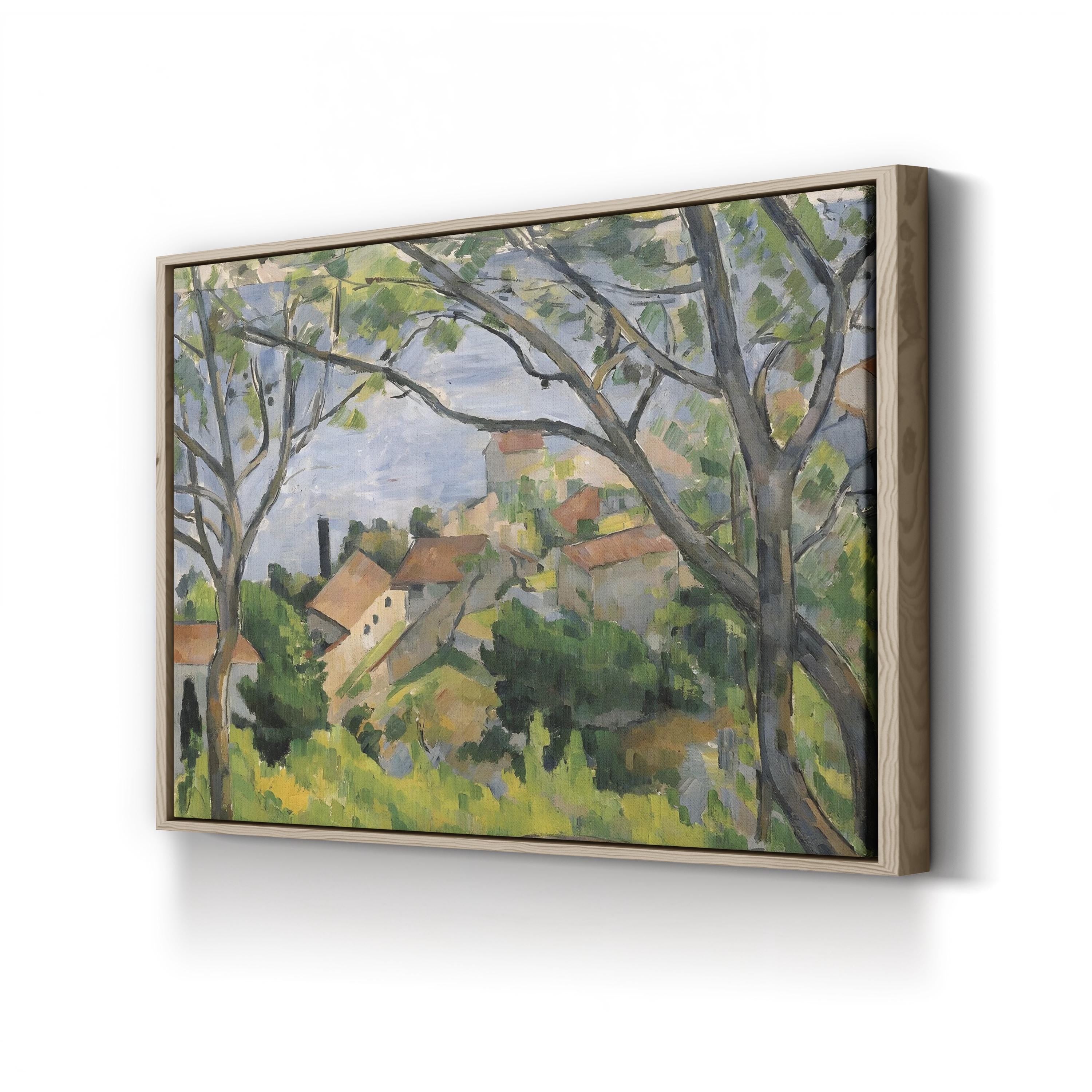 View of L’Estaque Through the Trees, 1879 Wall Art by Paul Cézanne | Post-Impressionist Provence Landscape