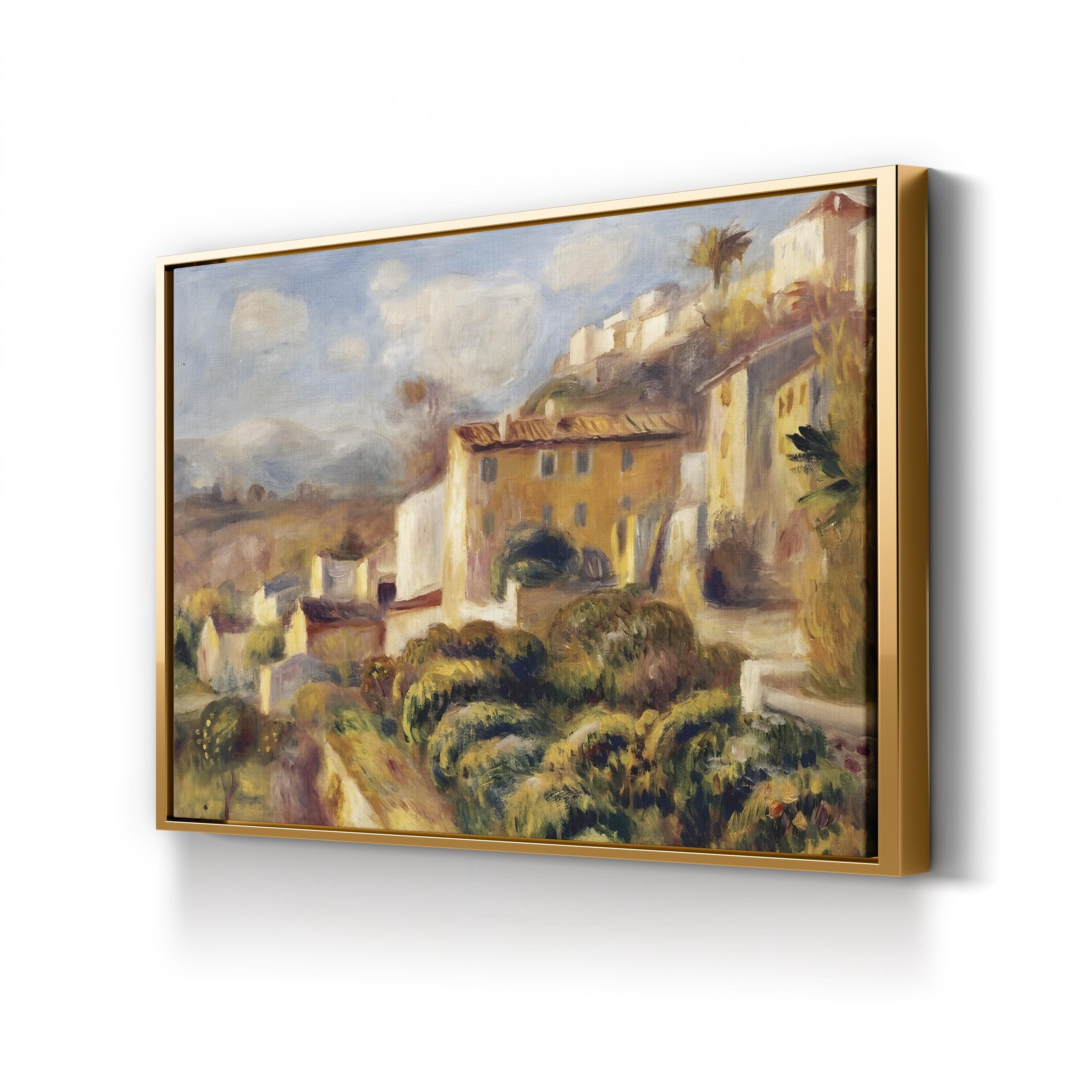 View of the Post Office, Cagnes (1907) Wall Art by Pierre-Auguste Renoir – Impressionist French Village Canvas Print