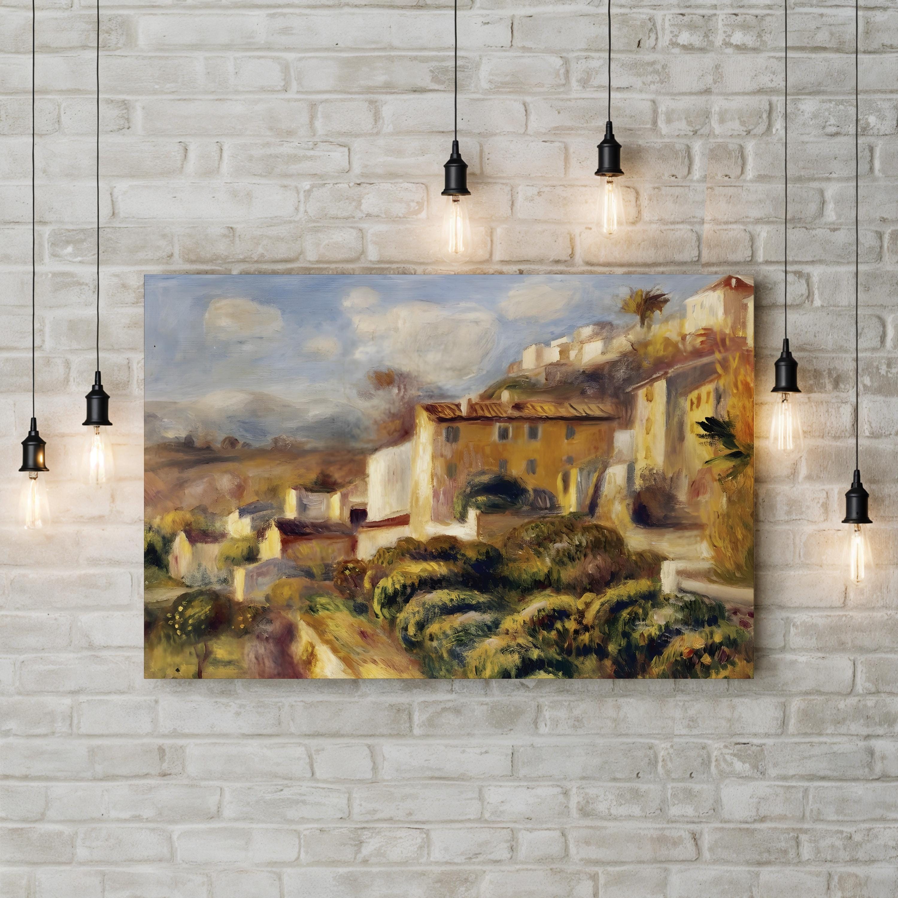 View of the Post Office, Cagnes (1907) Wall Art by Pierre-Auguste Renoir – Impressionist French Village Canvas Print