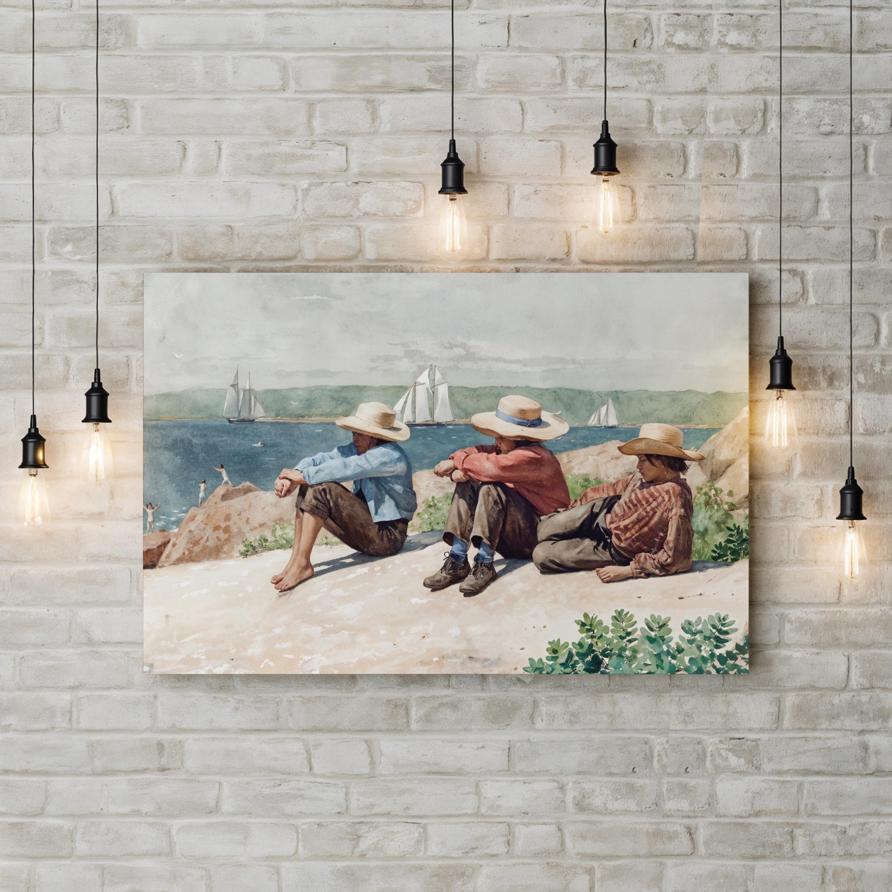 Watching the Ships, Gloucester, 1875 Vintage Coastal Wall Art | Winslow Homer Maritime Painting