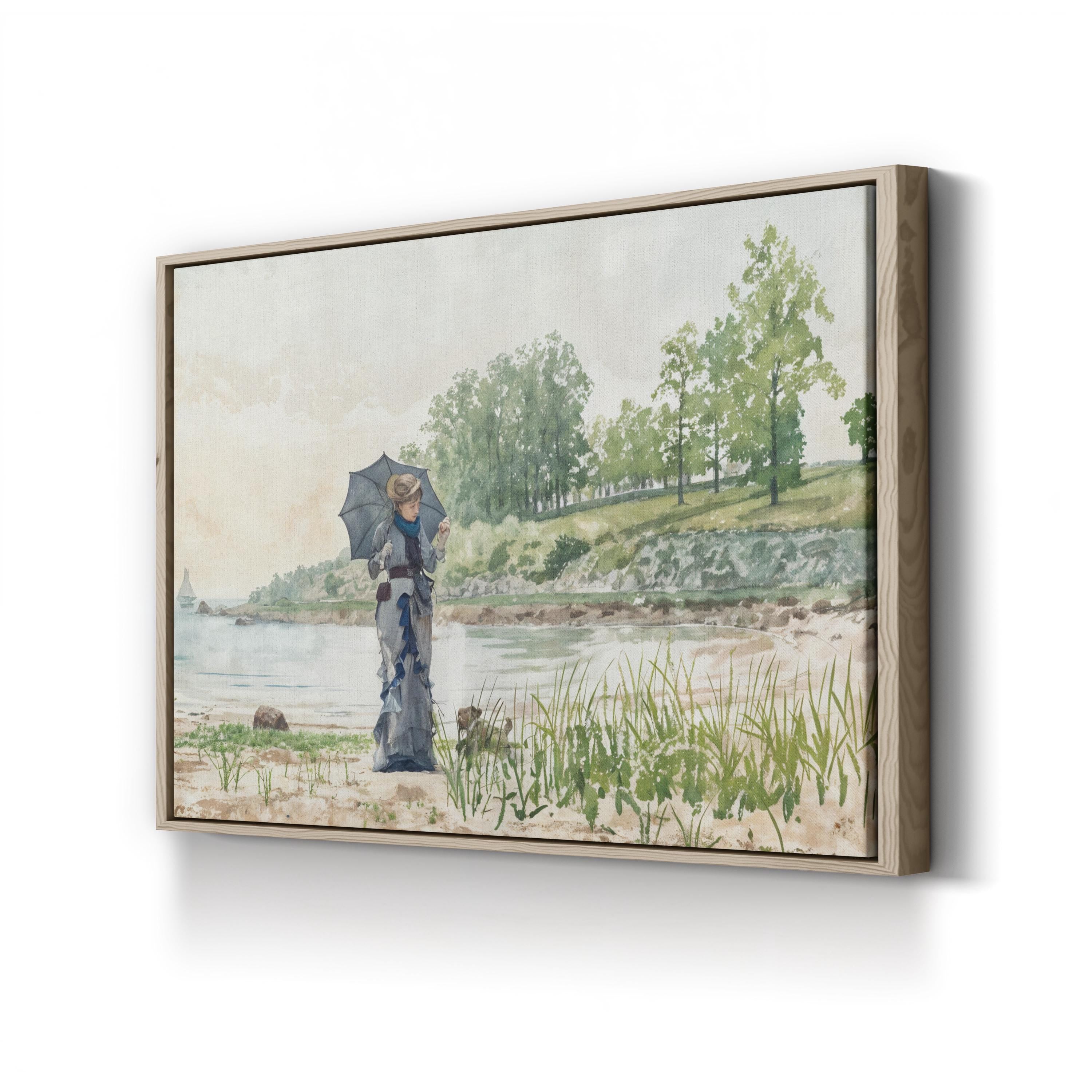 Young Woman by the Shore, 1880 – Impressionist Wall Art | Coastal Landscape Canvas Print