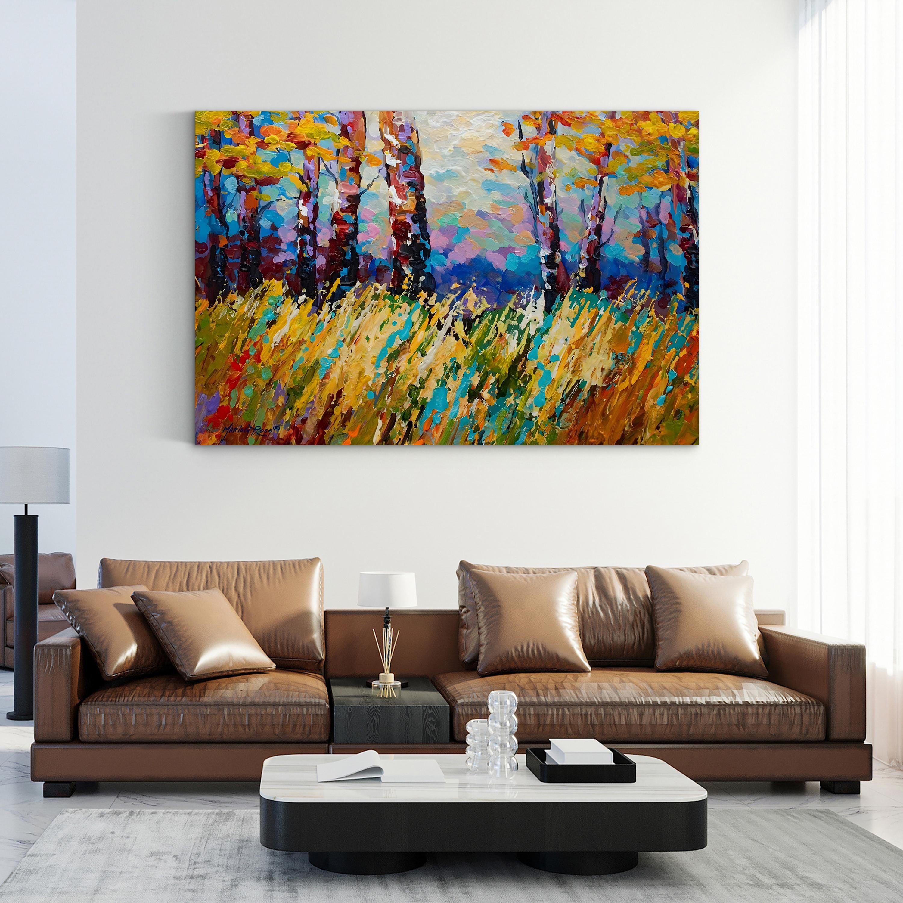 Abstract Autumn Wall Art by Marion Rose | Contemporary Fall Landscape Canvas Print