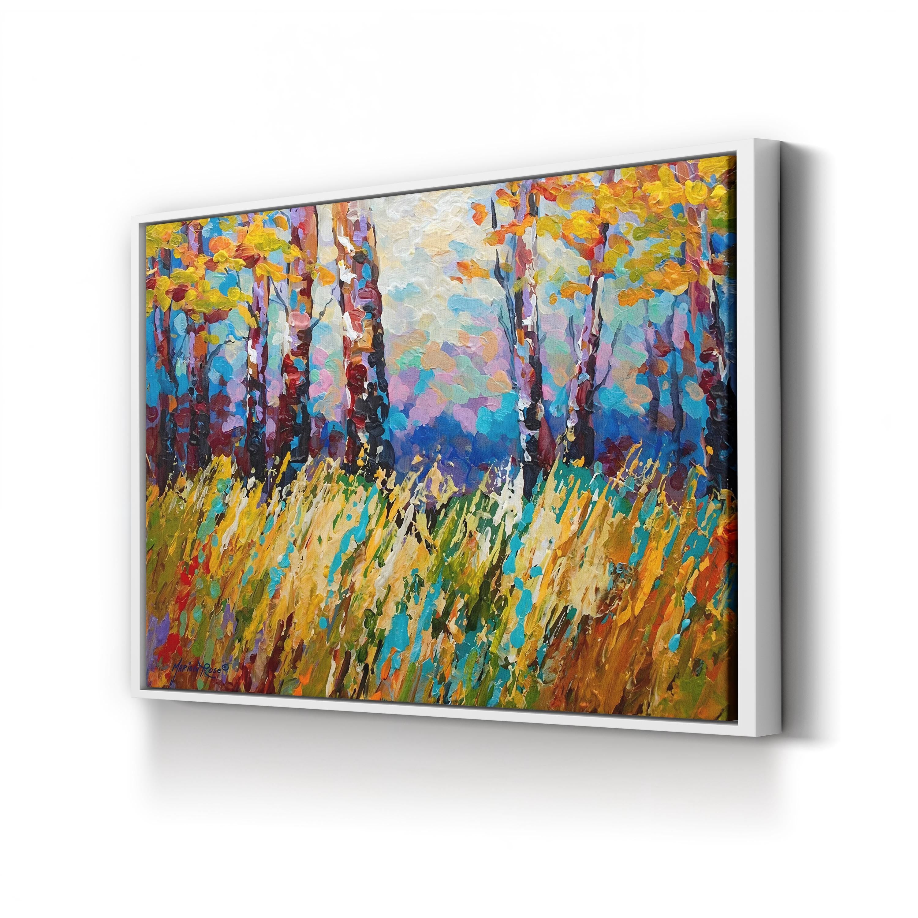Abstract Autumn Wall Art by Marion Rose | Contemporary Fall Landscape Canvas Print
