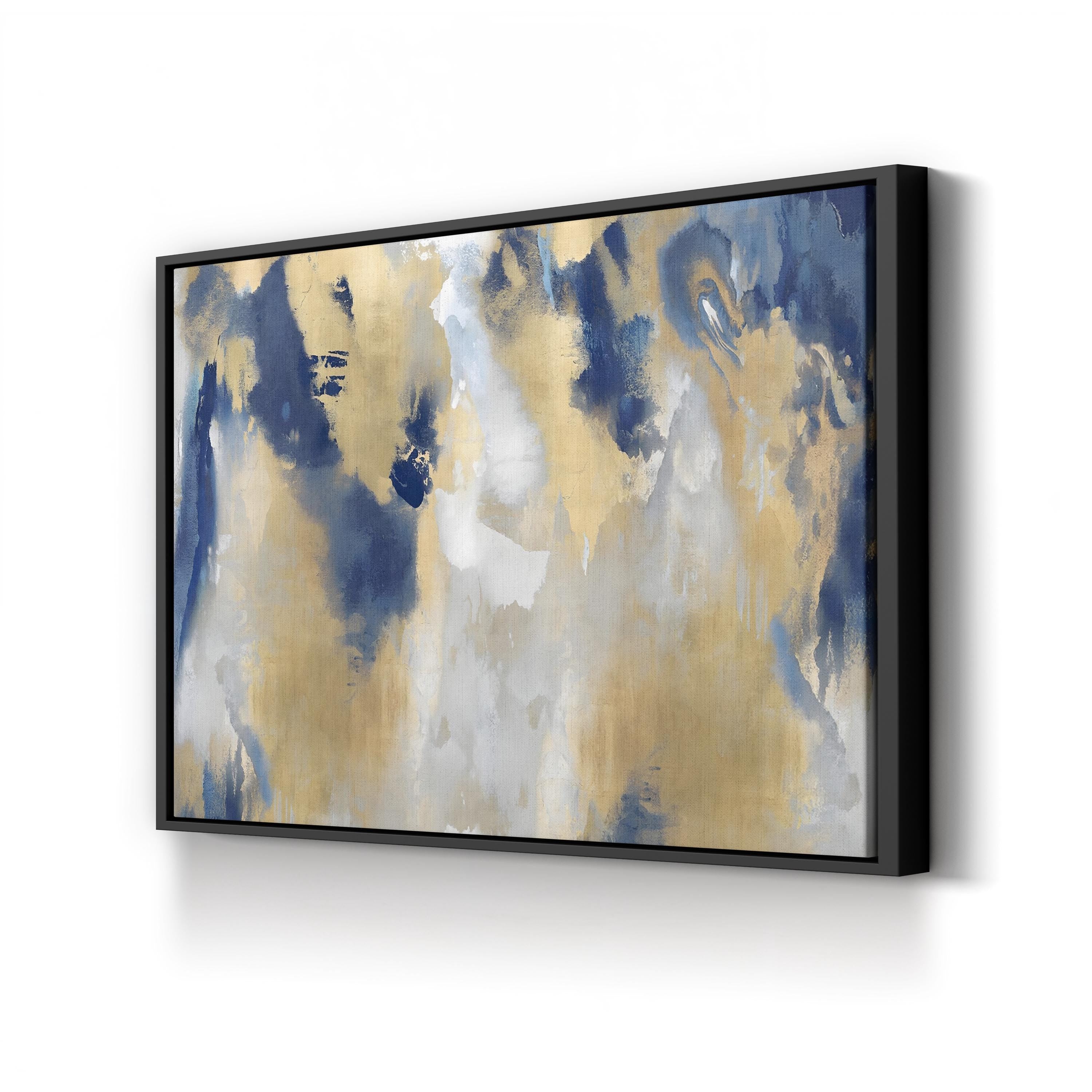 Contemporary Gold Stains Indigo Wall Art by David Moore