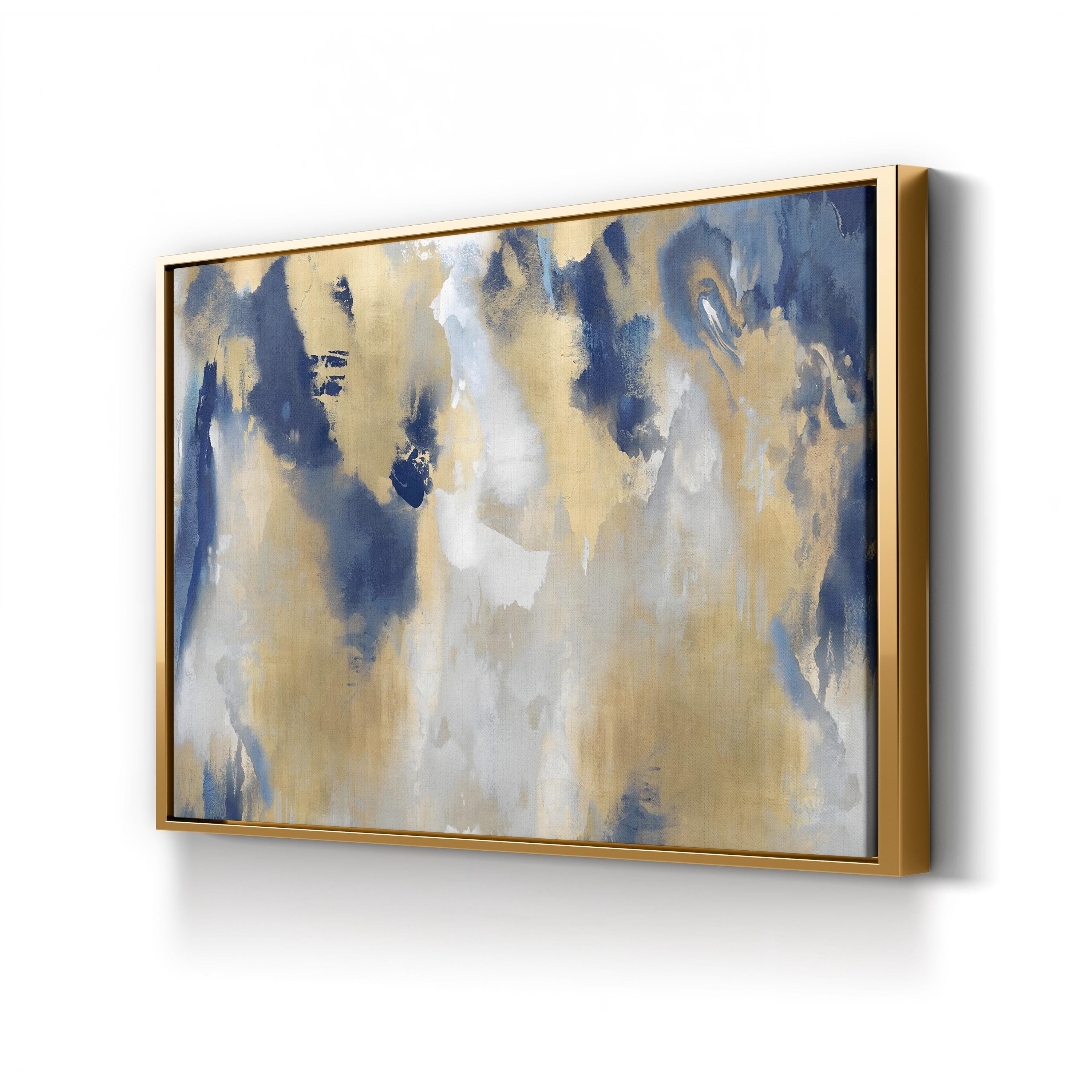 Contemporary Gold Stains Indigo Wall Art by David Moore