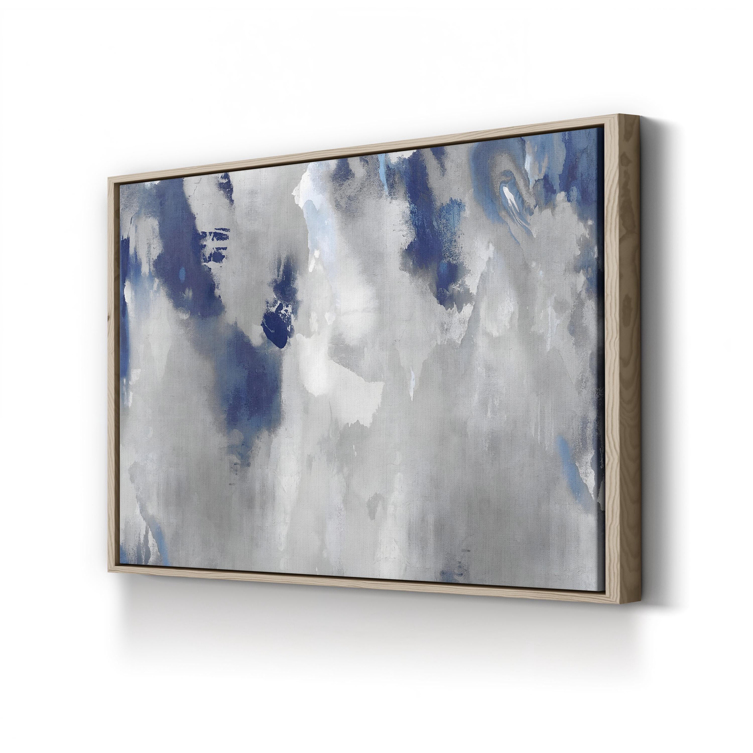 Abstract Silver Stains Indigo Wall Art by David Moore