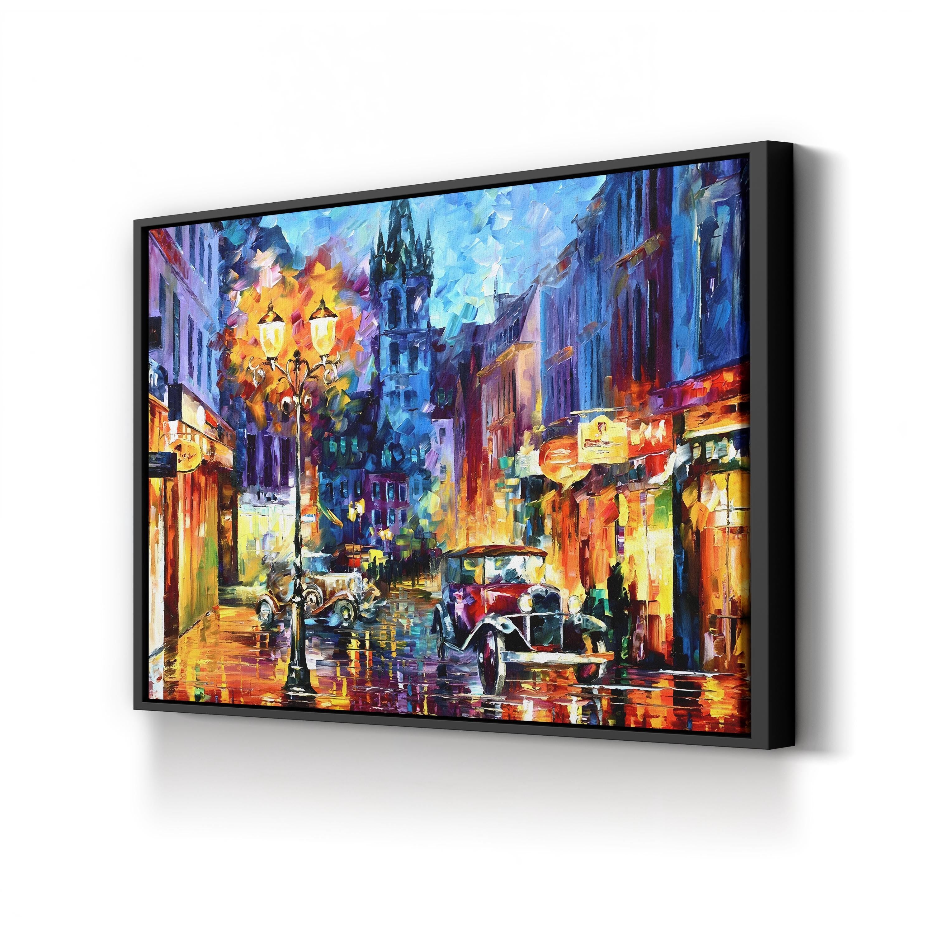 Amsterdam 1905 Wall Art by Leonid Afremov – Contemporary Impressionist Cityscape Canvas