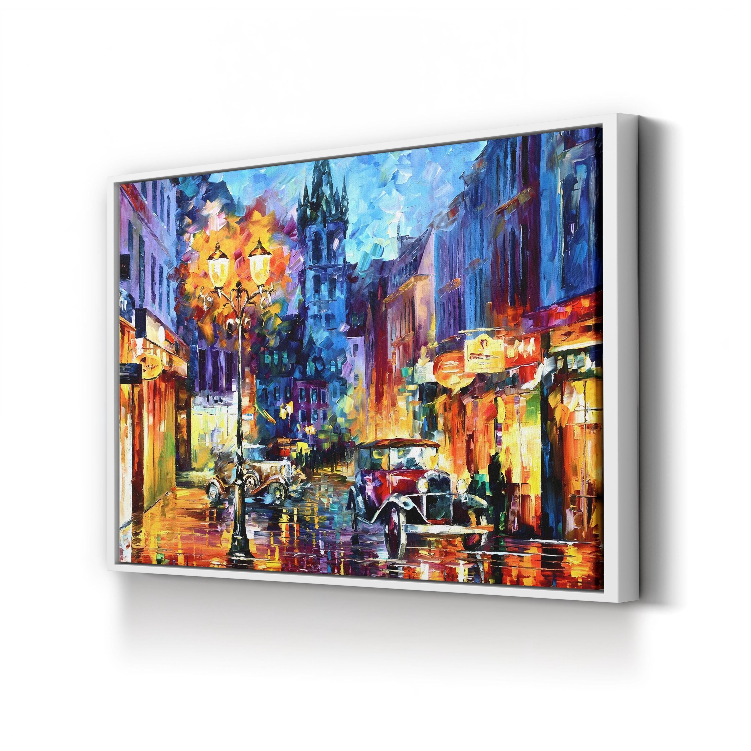 Amsterdam 1905 Wall Art by Leonid Afremov – Contemporary Impressionist Cityscape Canvas