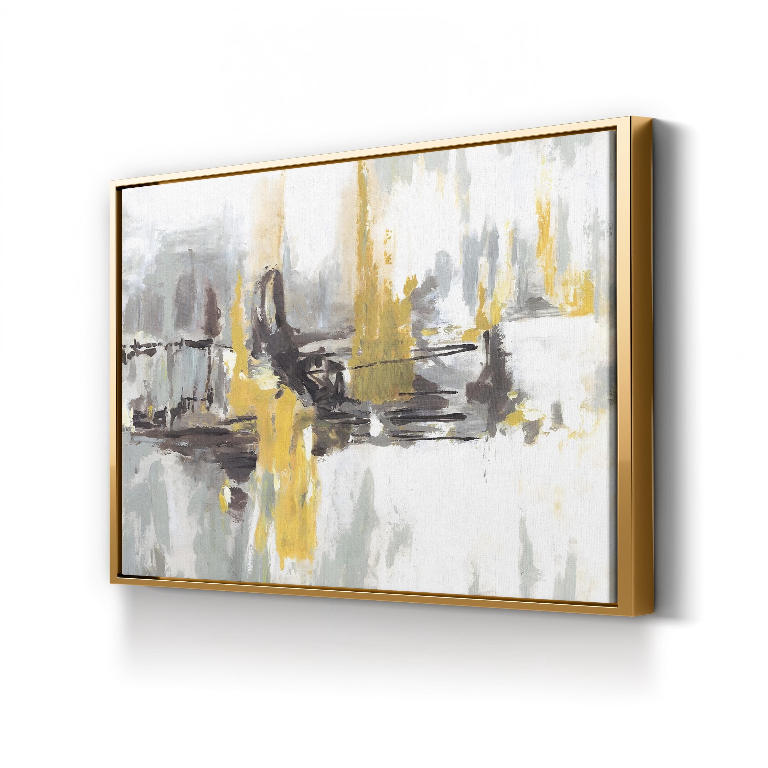 At the End of the Day – Circle Art Group Wall Art | Abstract Black, White & Yellow Canvas Print