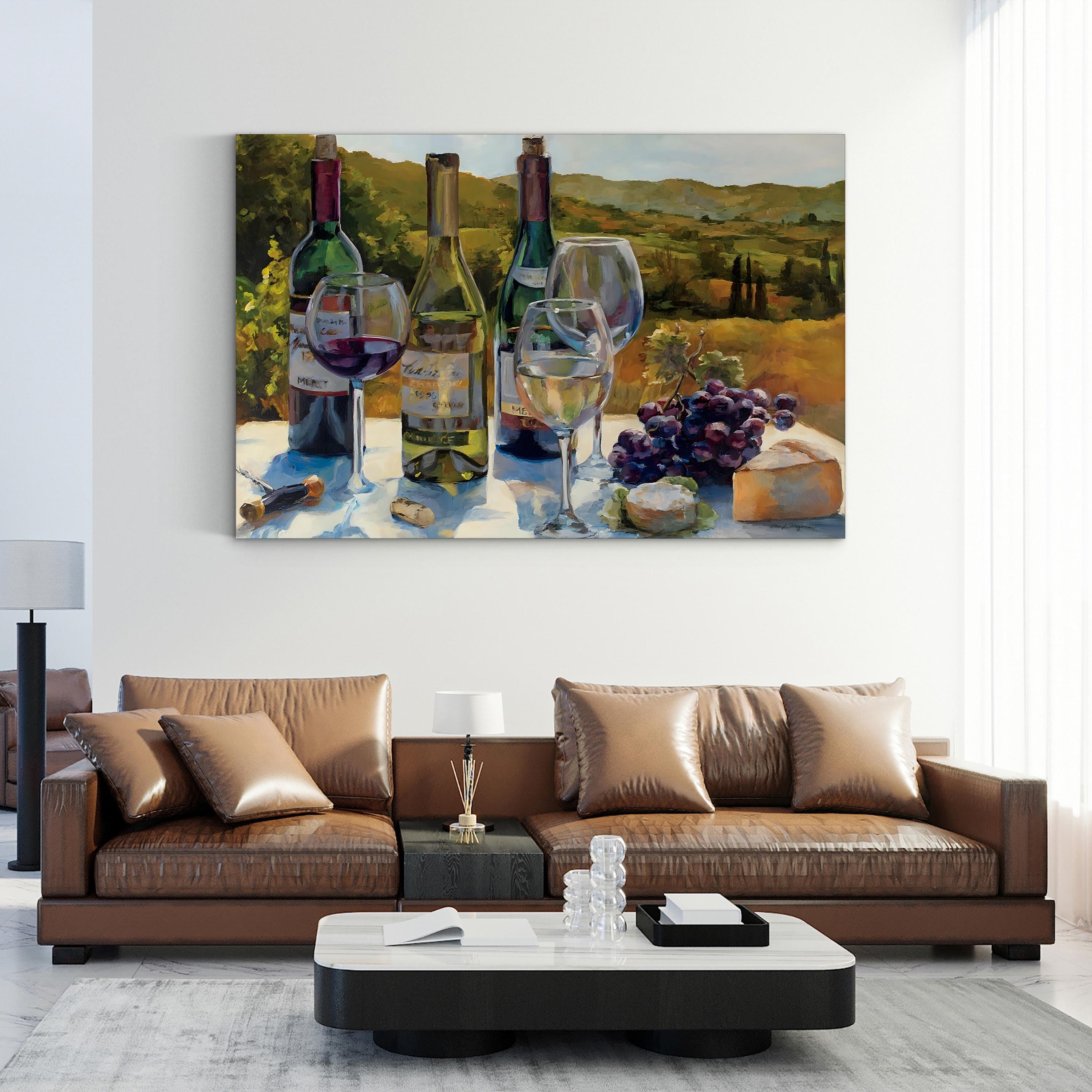 Wine Tasting in the Vineyard – Period Illustration Wall Art | Tuscan Kitchen Canvas Print
