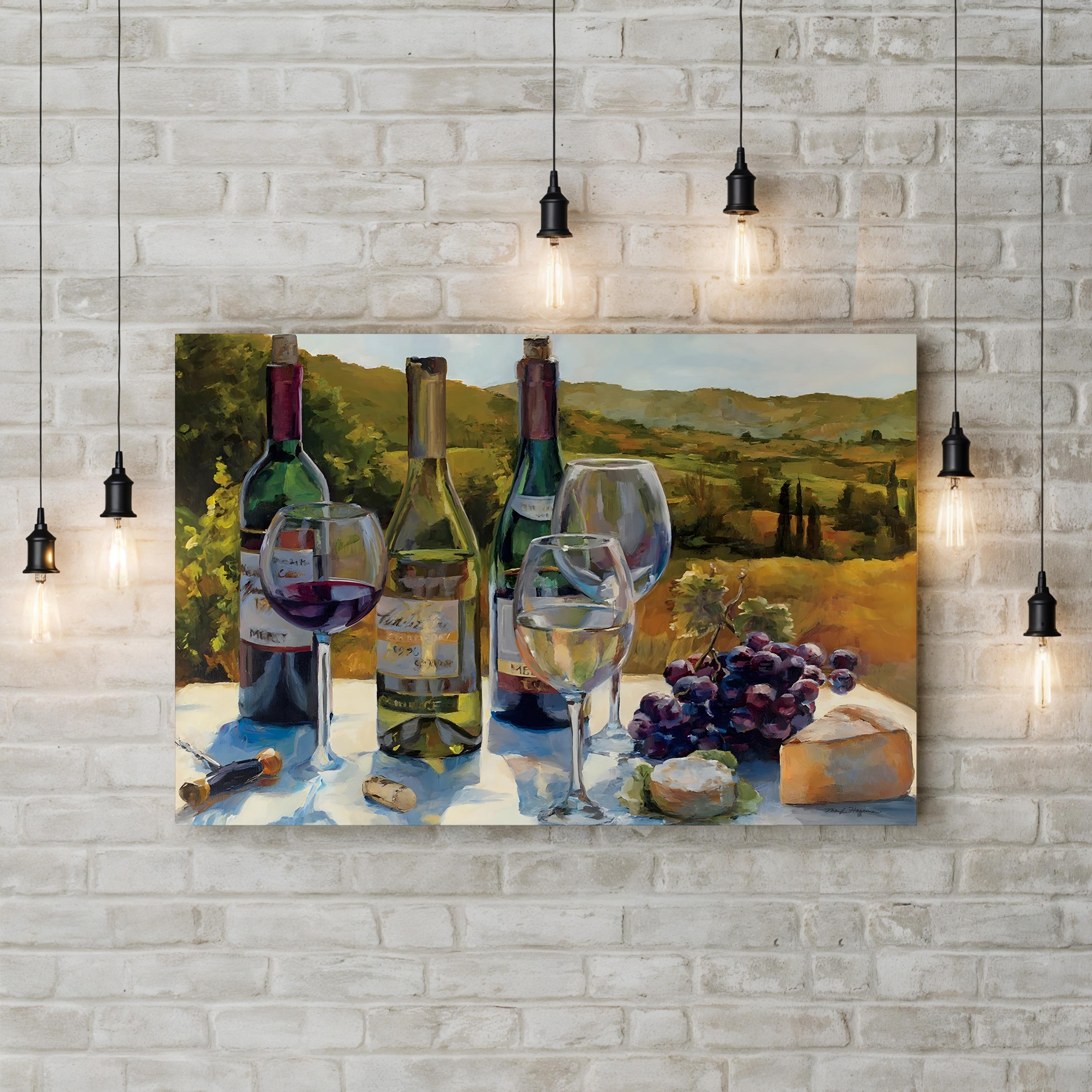 Wine Tasting in the Vineyard – Period Illustration Wall Art | Tuscan Kitchen Canvas Print