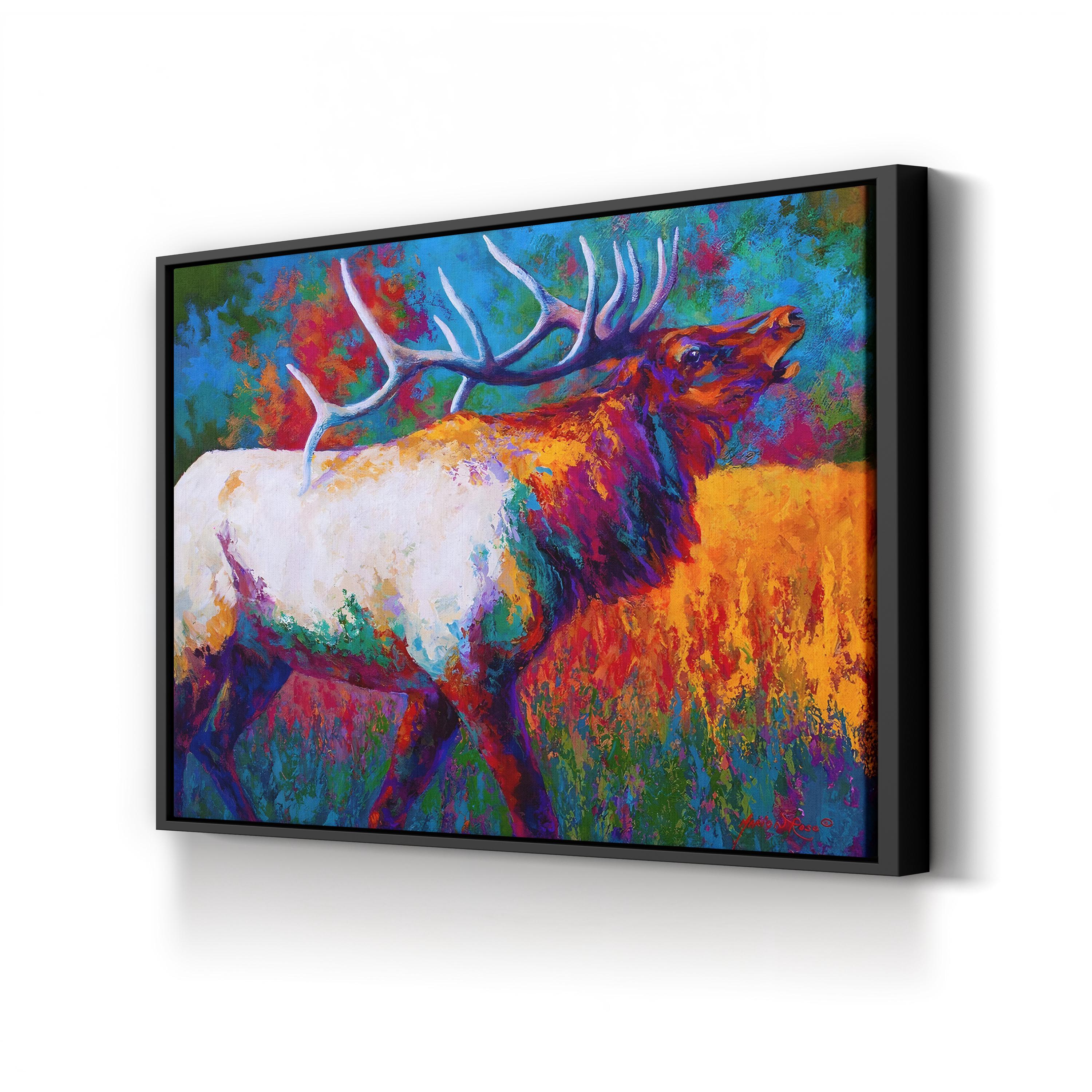 Autumn's Chorus Elk – Marion Rose Wall Art | Contemporary Wildlife Canvas Print