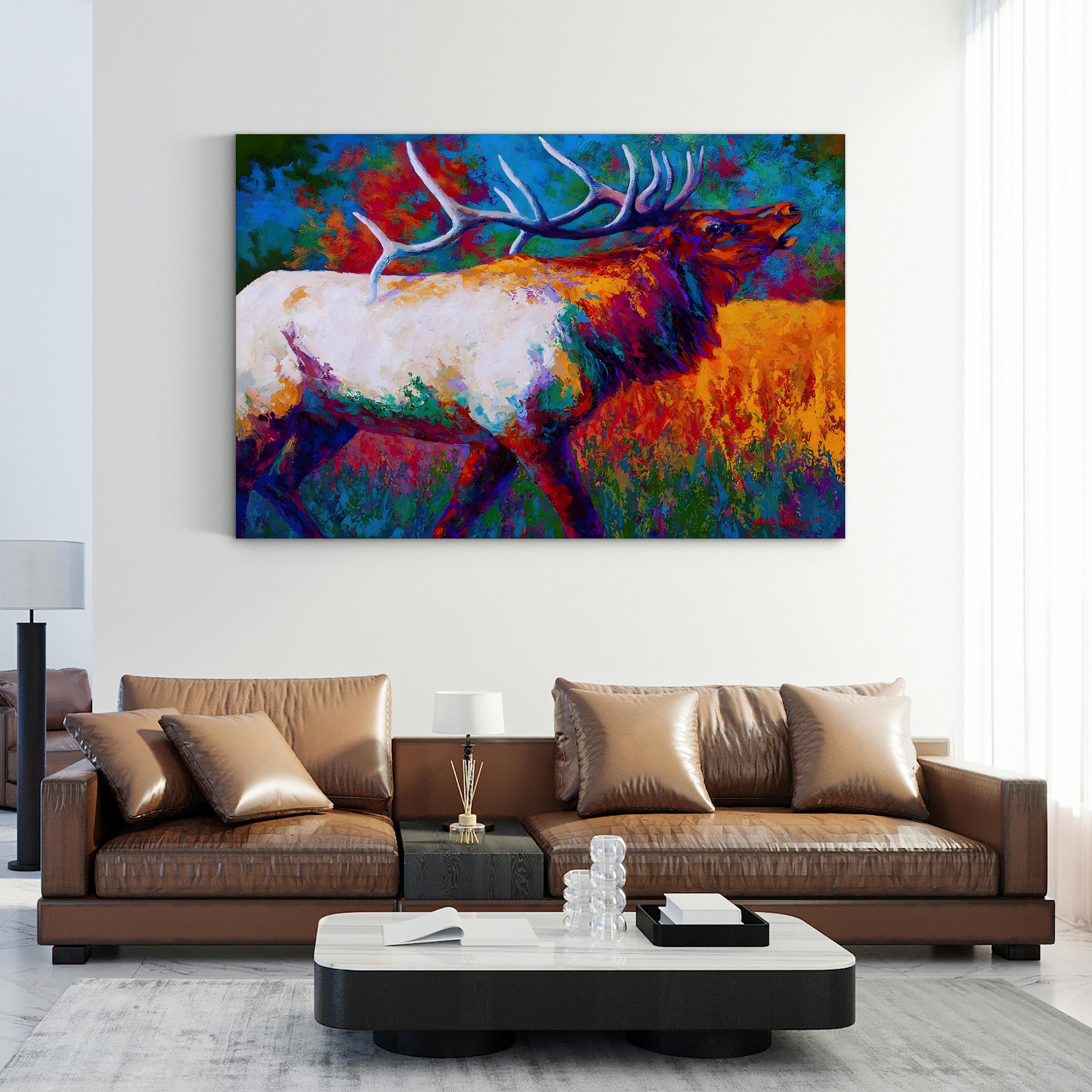 Autumn's Chorus Elk – Marion Rose Wall Art | Contemporary Wildlife Canvas Print