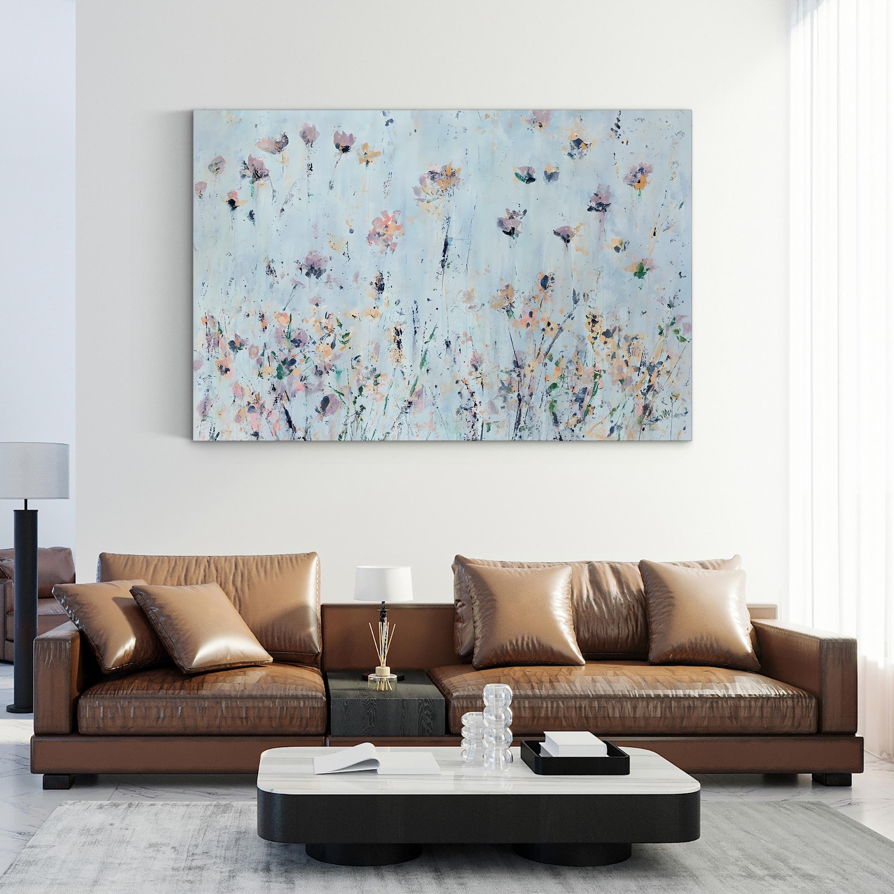 Beachfront Flowers | Contemporary Coastal Floral Wall Art by Jodi Maas