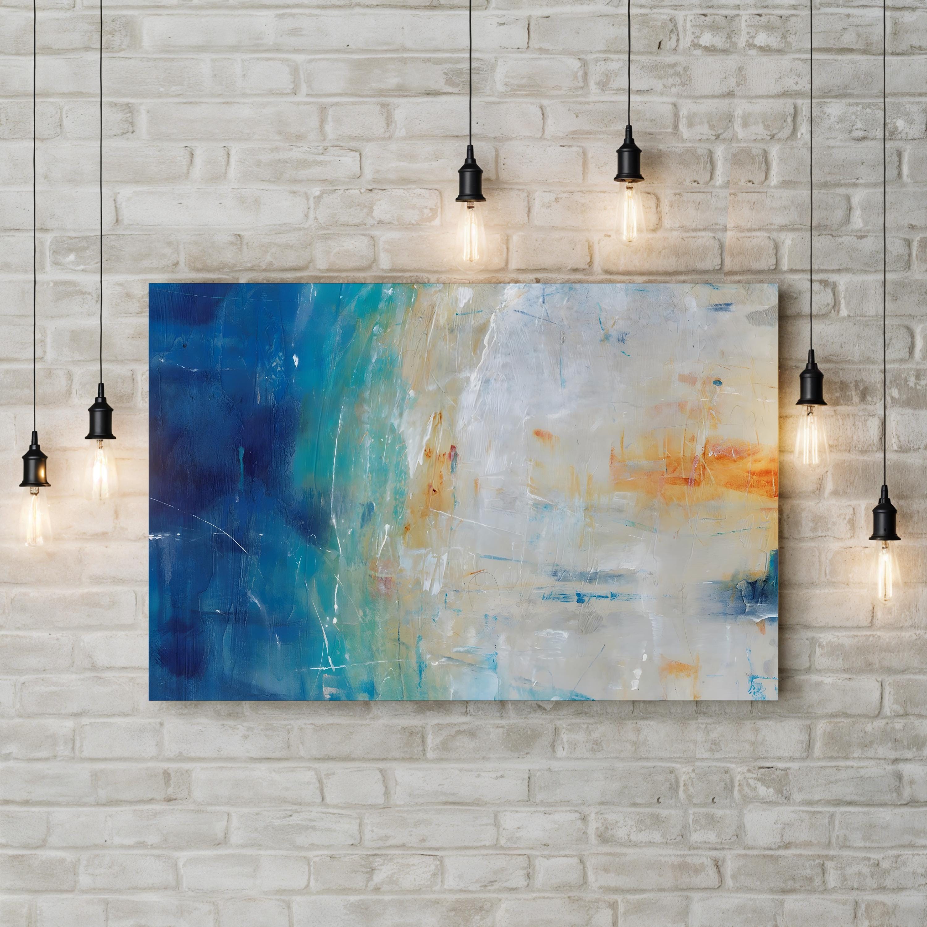 Blue Grotto II Wall Art by Tim O’Toole | Contemporary Abstract Coastal Landscape Canvas Print