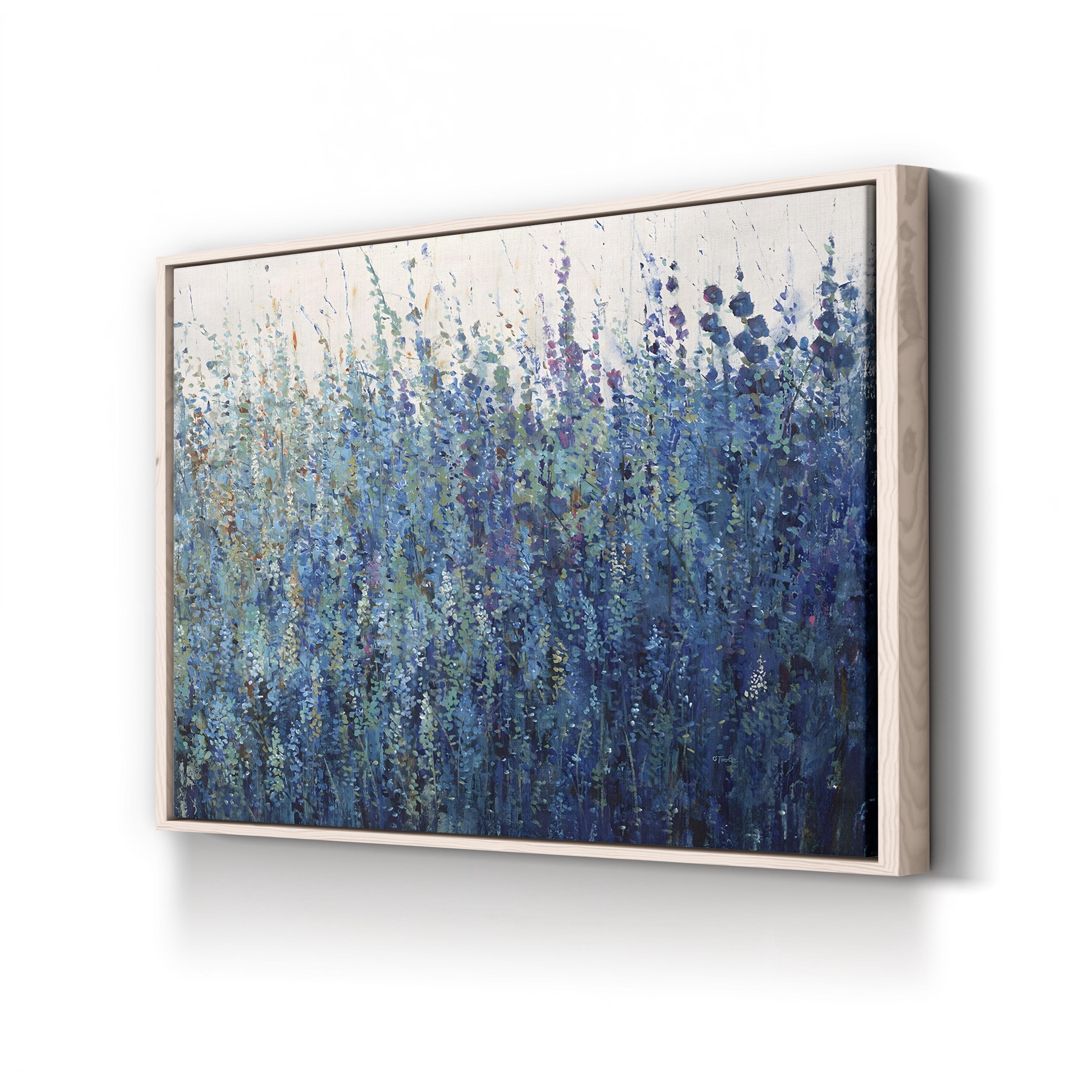 Blue Wildflower Patch Wall Art by Tim O’Toole | Blue Floral Landscape Canvas Print