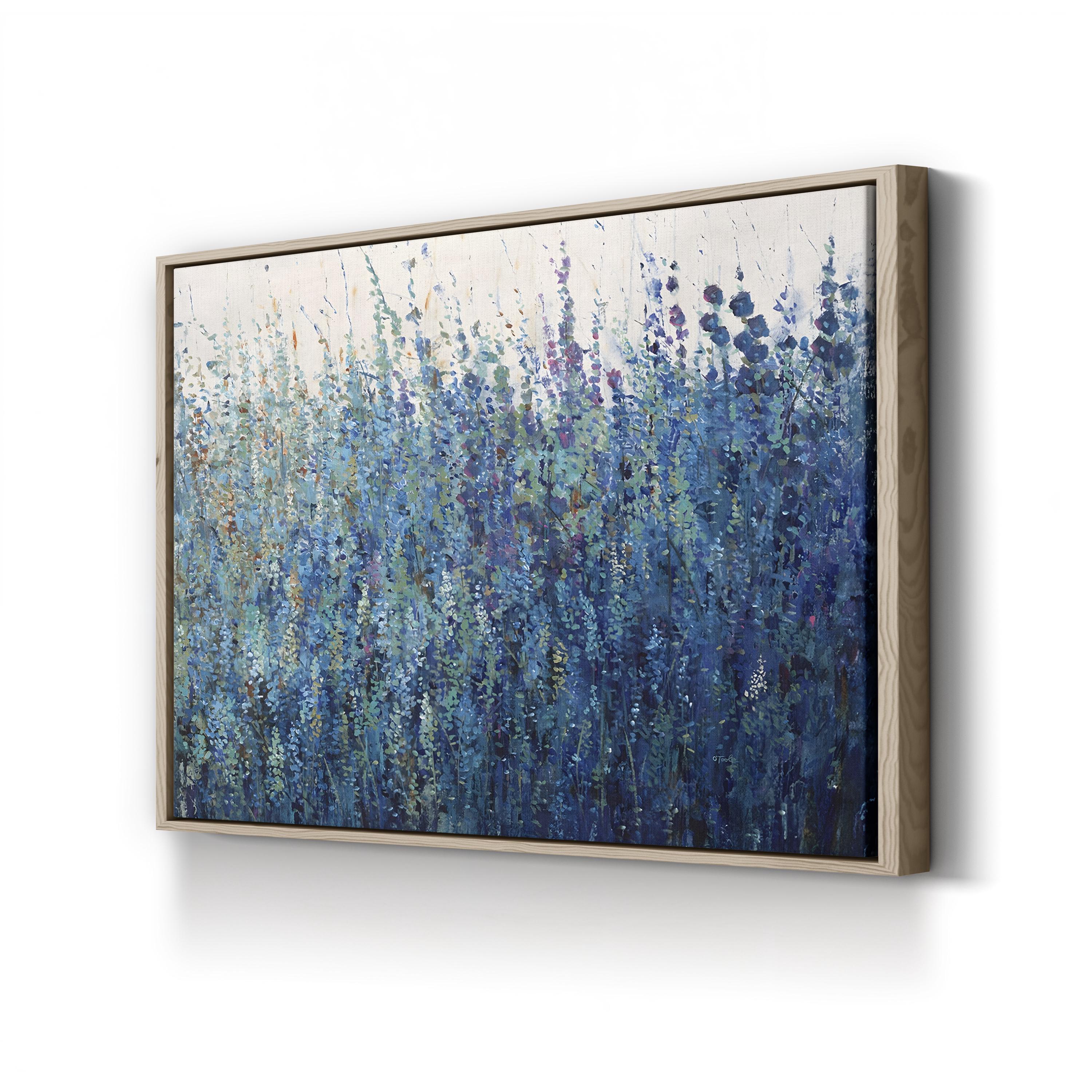Blue Wildflower Patch Wall Art by Tim O’Toole | Blue Floral Landscape Canvas Print