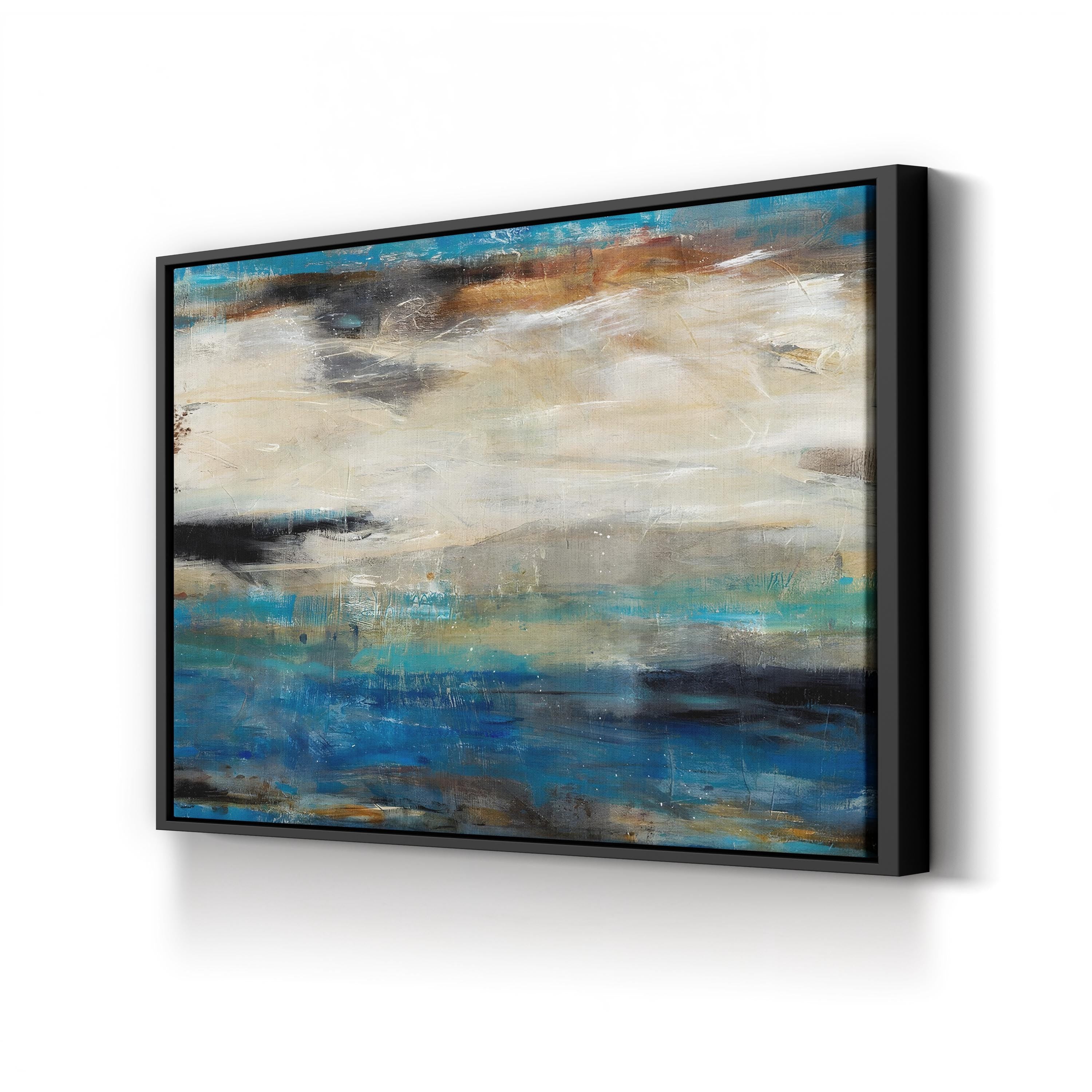 Blue Horizon Atmospheric Abstract – Period Illustration Wall Art | Contemporary Canvas Print