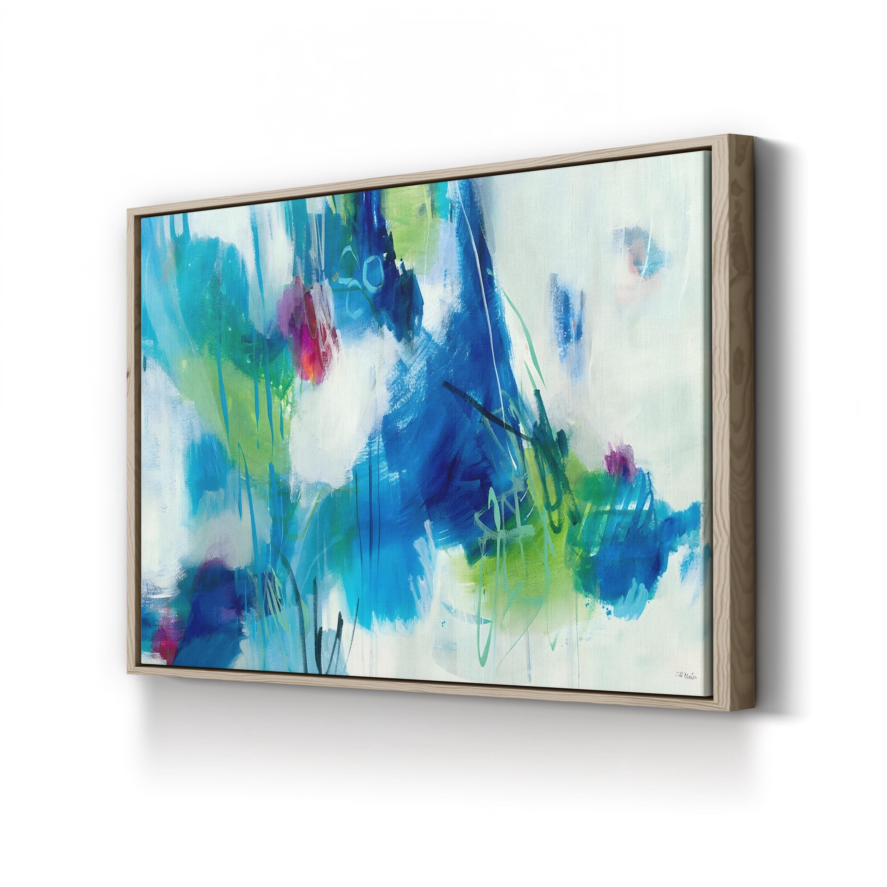 Burst of Rain by Jill Martin canvas print in oak frame
