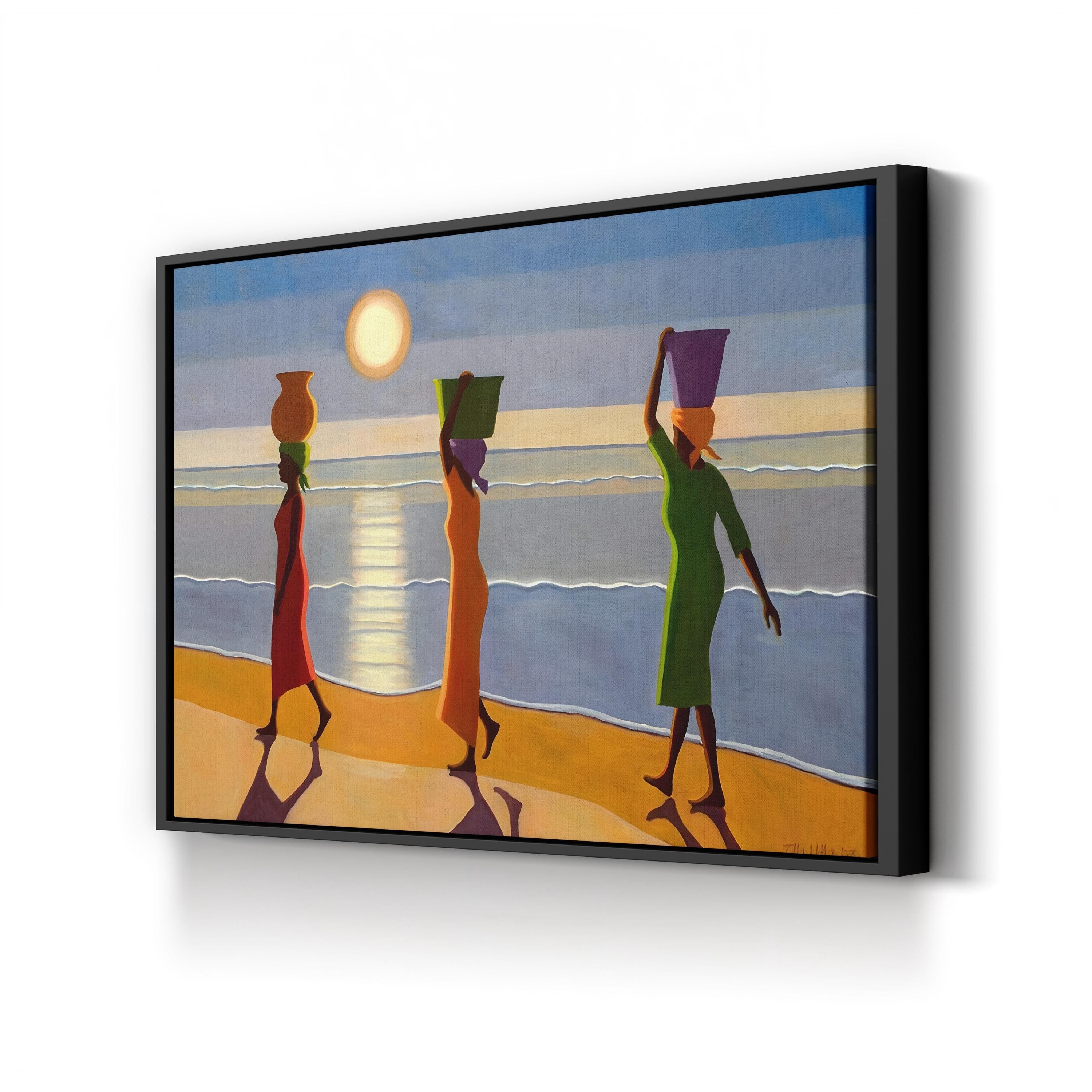 By the Beach 2007 Coastal Figures – Tilly Willis Wall Art | Contemporary Coastal Canvas Print