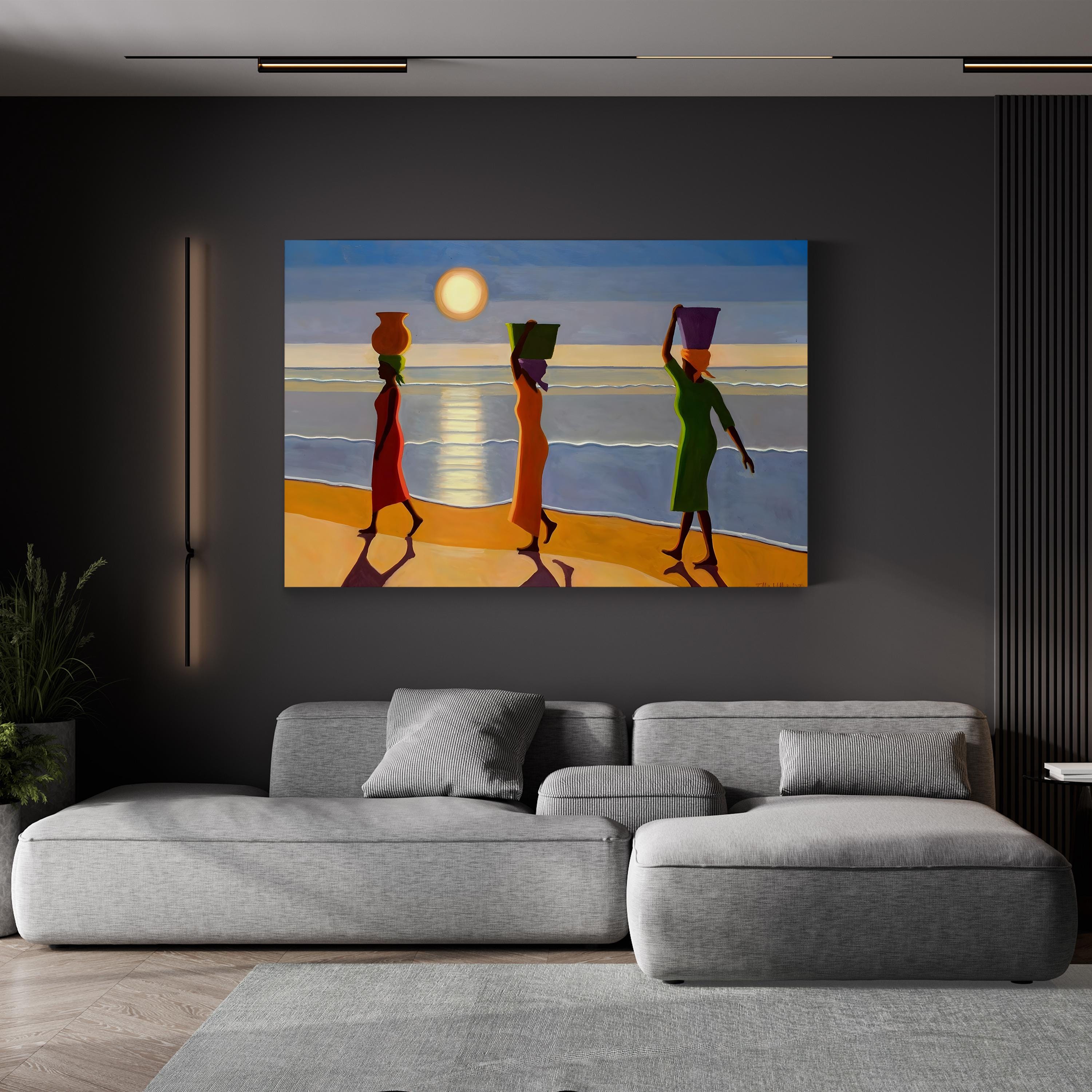 By the Beach 2007 Coastal Figures – Tilly Willis Wall Art | Contemporary Coastal Canvas Print