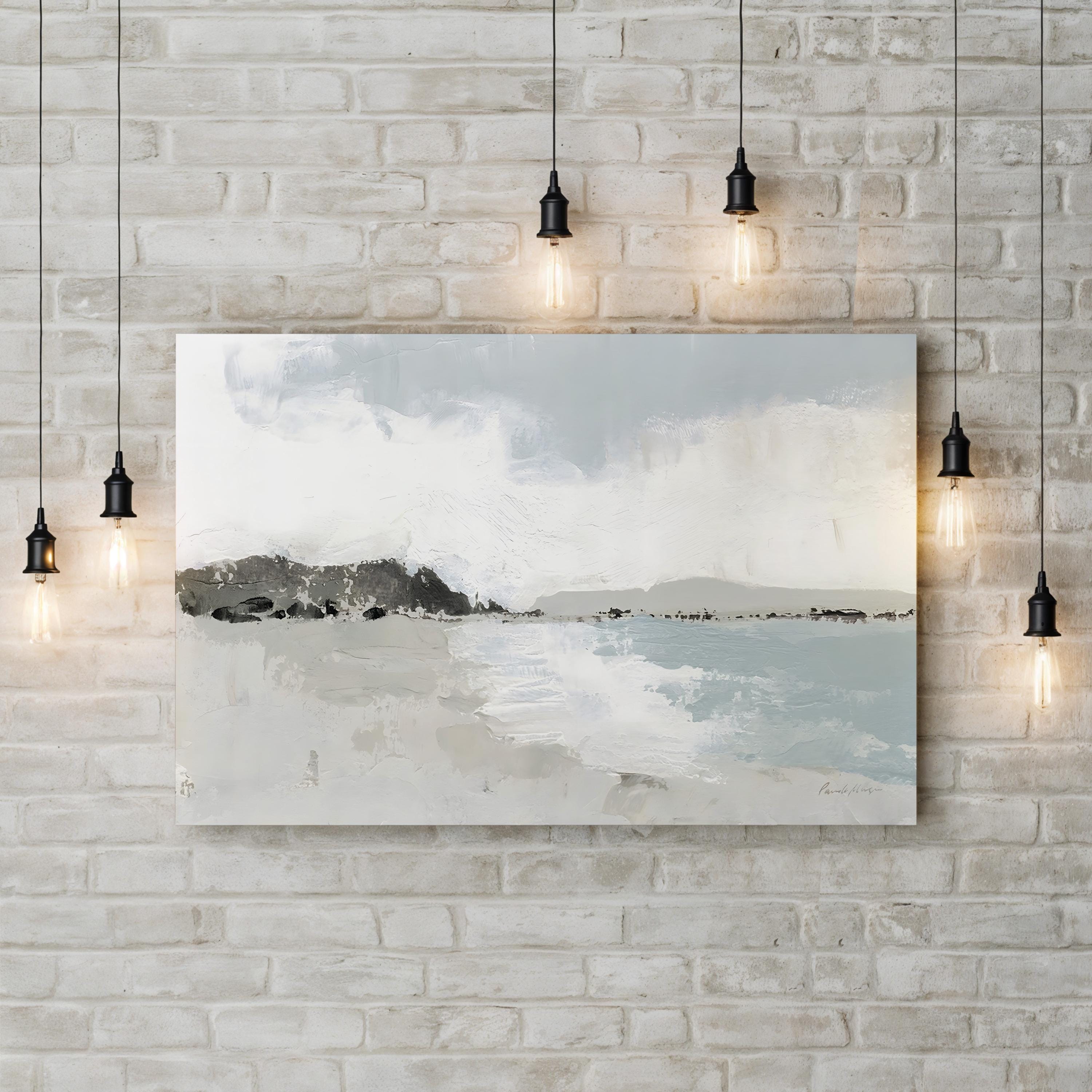 Calm Water Neutral Wall Art by Pamela Munger – Minimalist Watercolor Coastal Canvas Print