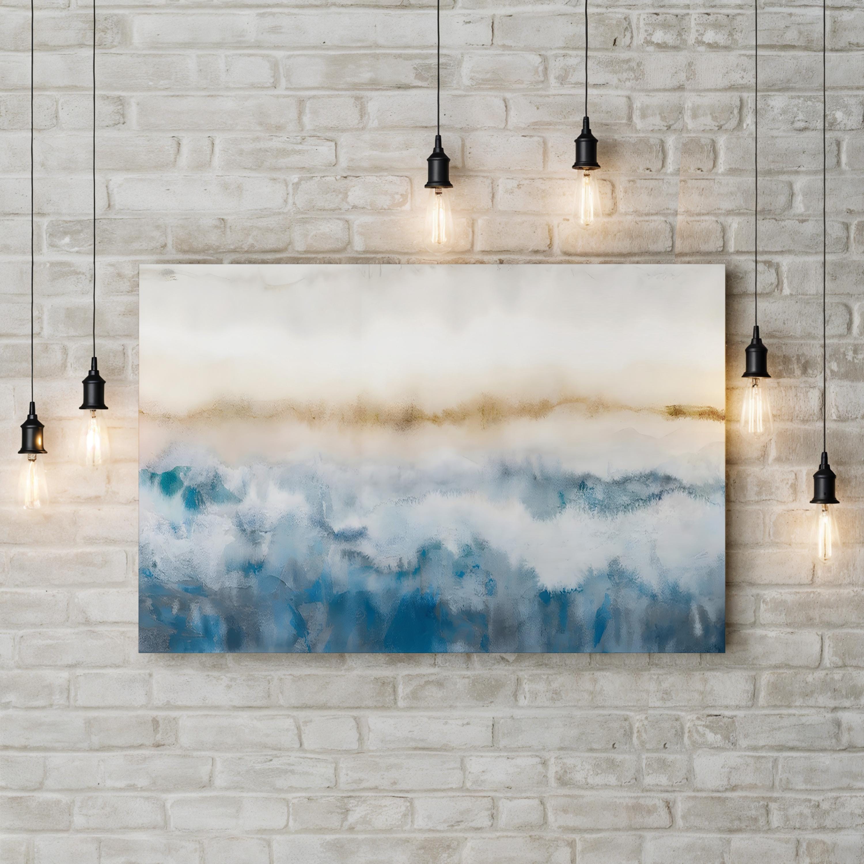 Calm Wave Wall Art by J. Hazel – Contemporary Abstract Ocean Painting Print