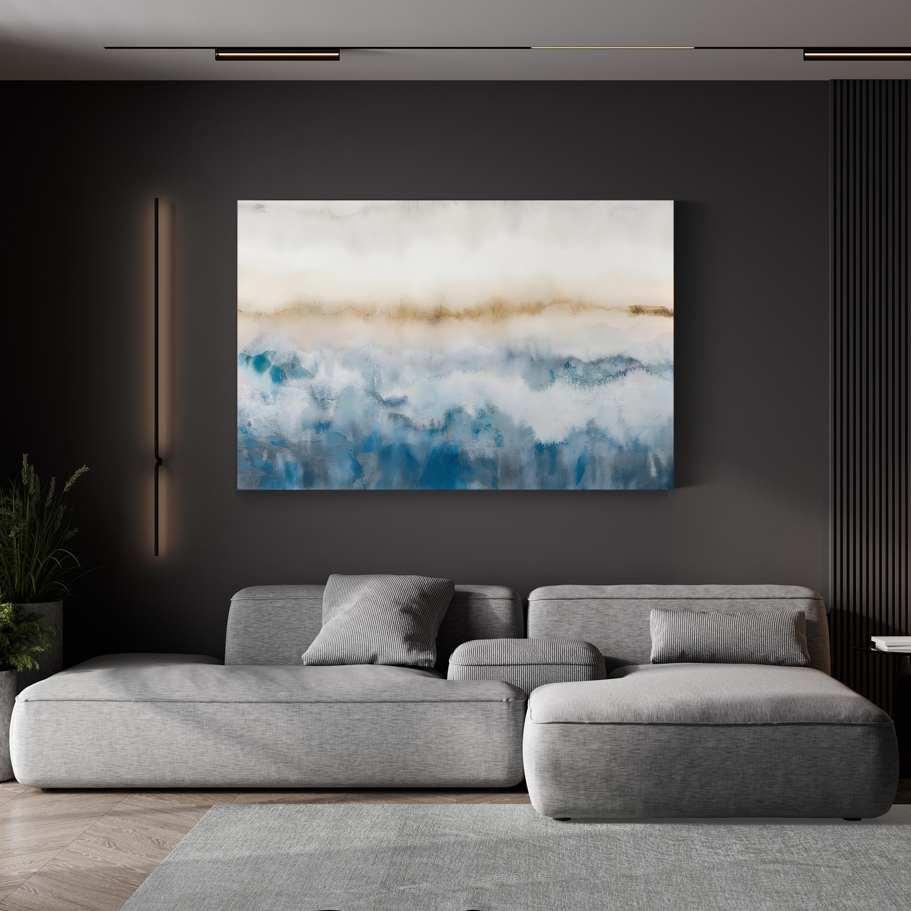 Calm Wave Wall Art by J. Hazel – Contemporary Abstract Ocean Painting Print